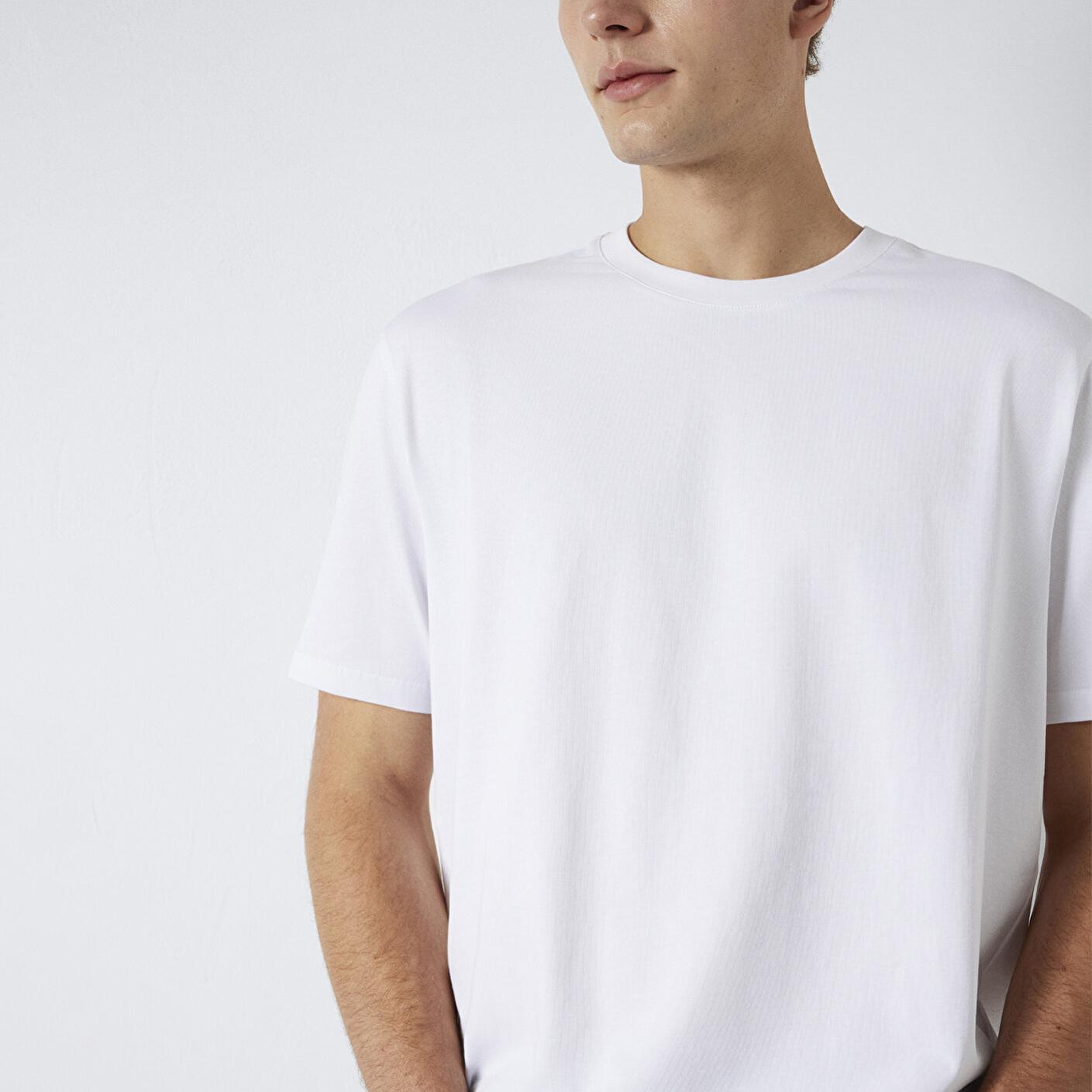 Mavi Beyaz Basic Tişört Loose Fit / Bol Rahat Kesim 0613199-620