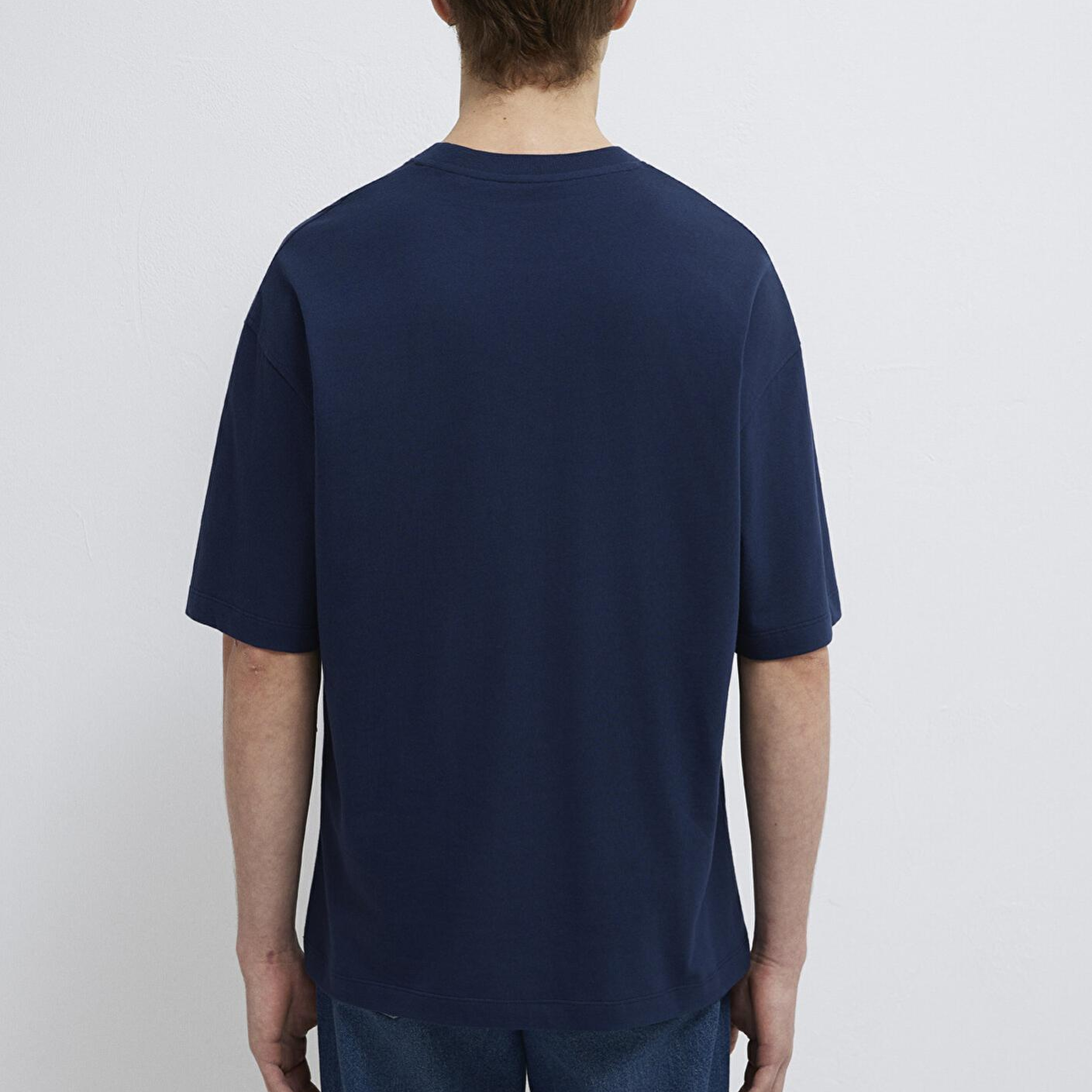 Mavi Lacivert Basic Tişört Oversize / Geniş Kesim 0613113-82318