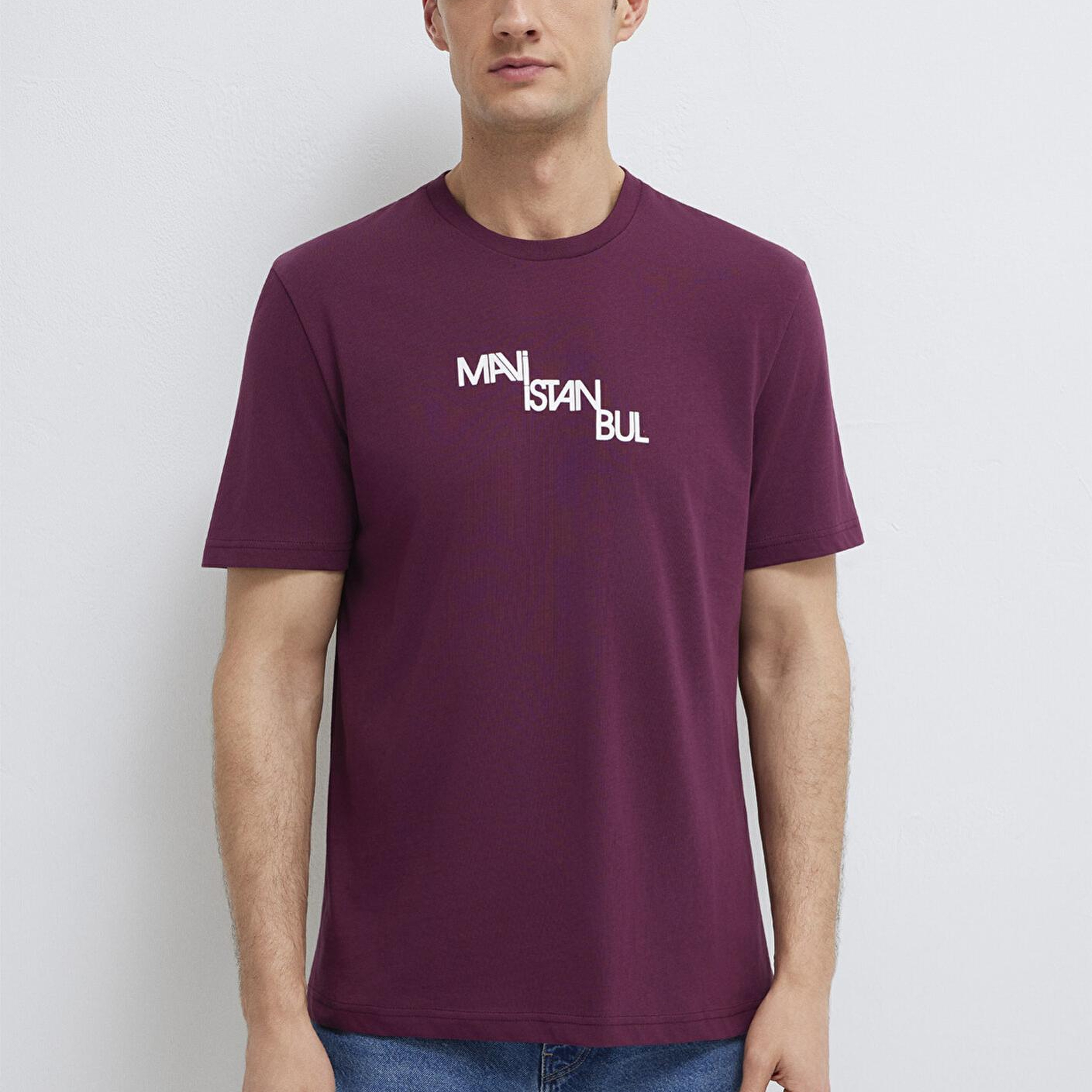 Mavi İstanbul Baskılı Mor Tişört Regular Fit / Normal Kesim 0612274-70670