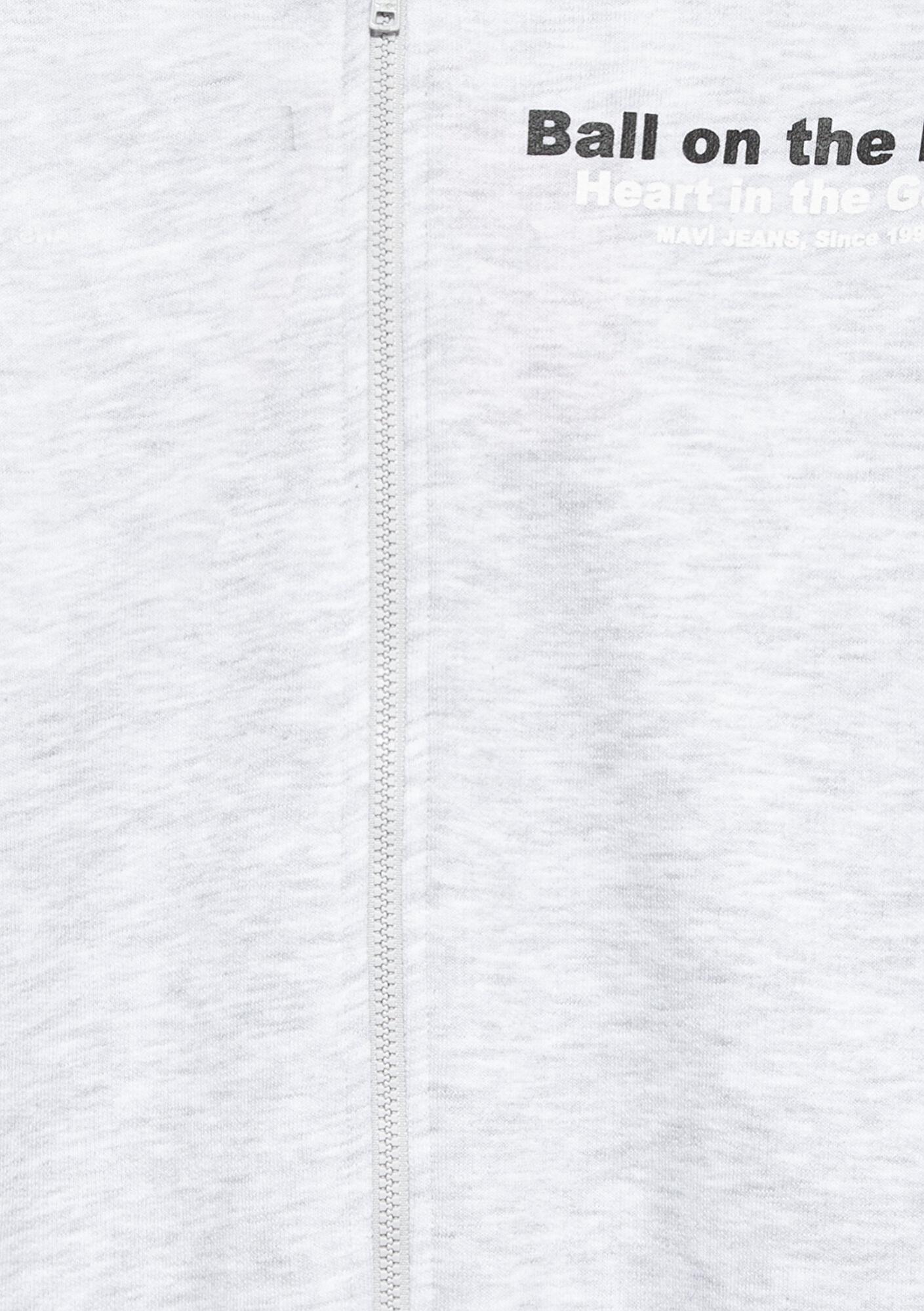 Mavi Baskılı Kapüşonlu Gri Sweatshirt 6S10182-88467