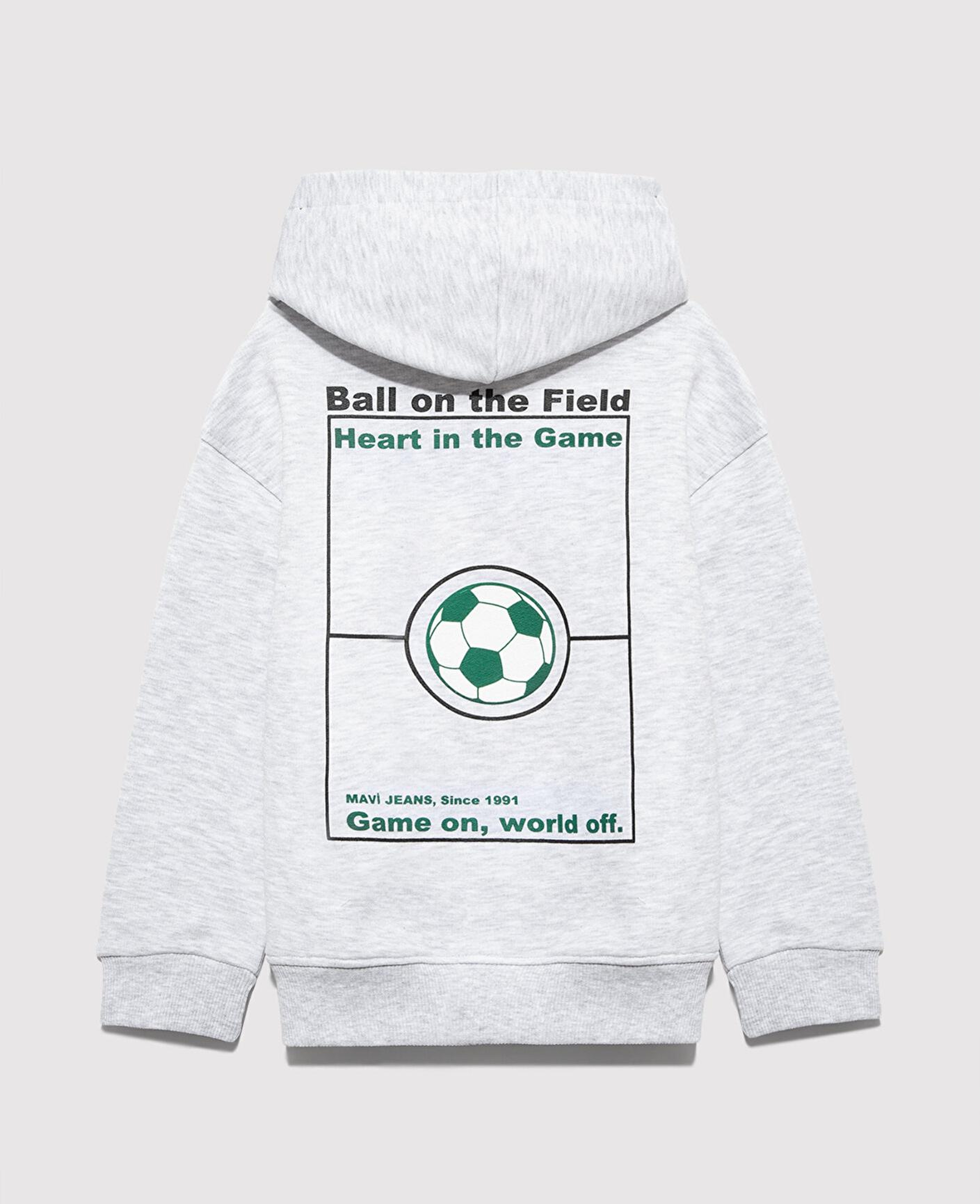 Mavi Baskılı Kapüşonlu Gri Sweatshirt 6S10182-88467