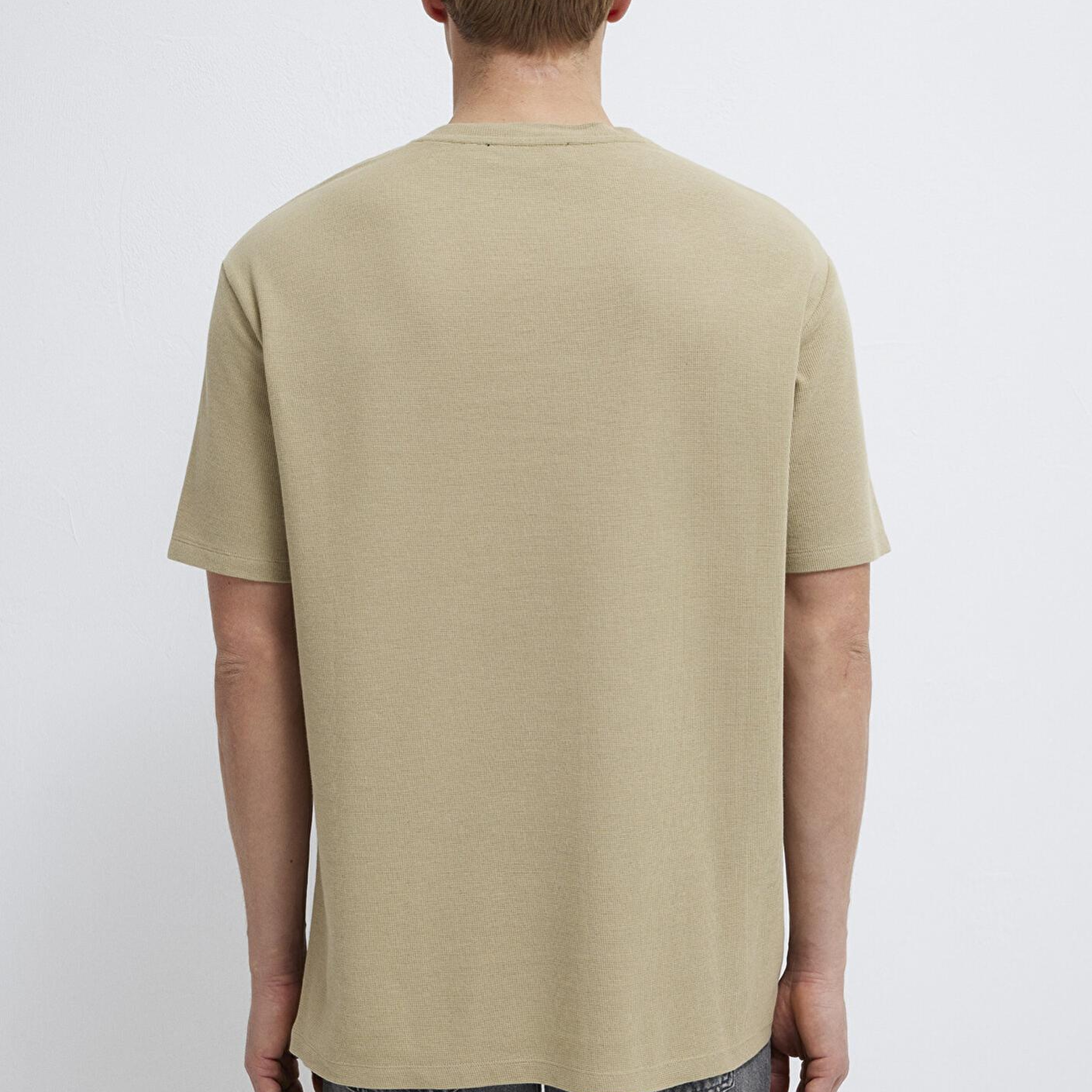 Mavi Bej Basic Tişört Loose Fit / Bol Rahat Kesim 0613153-70204