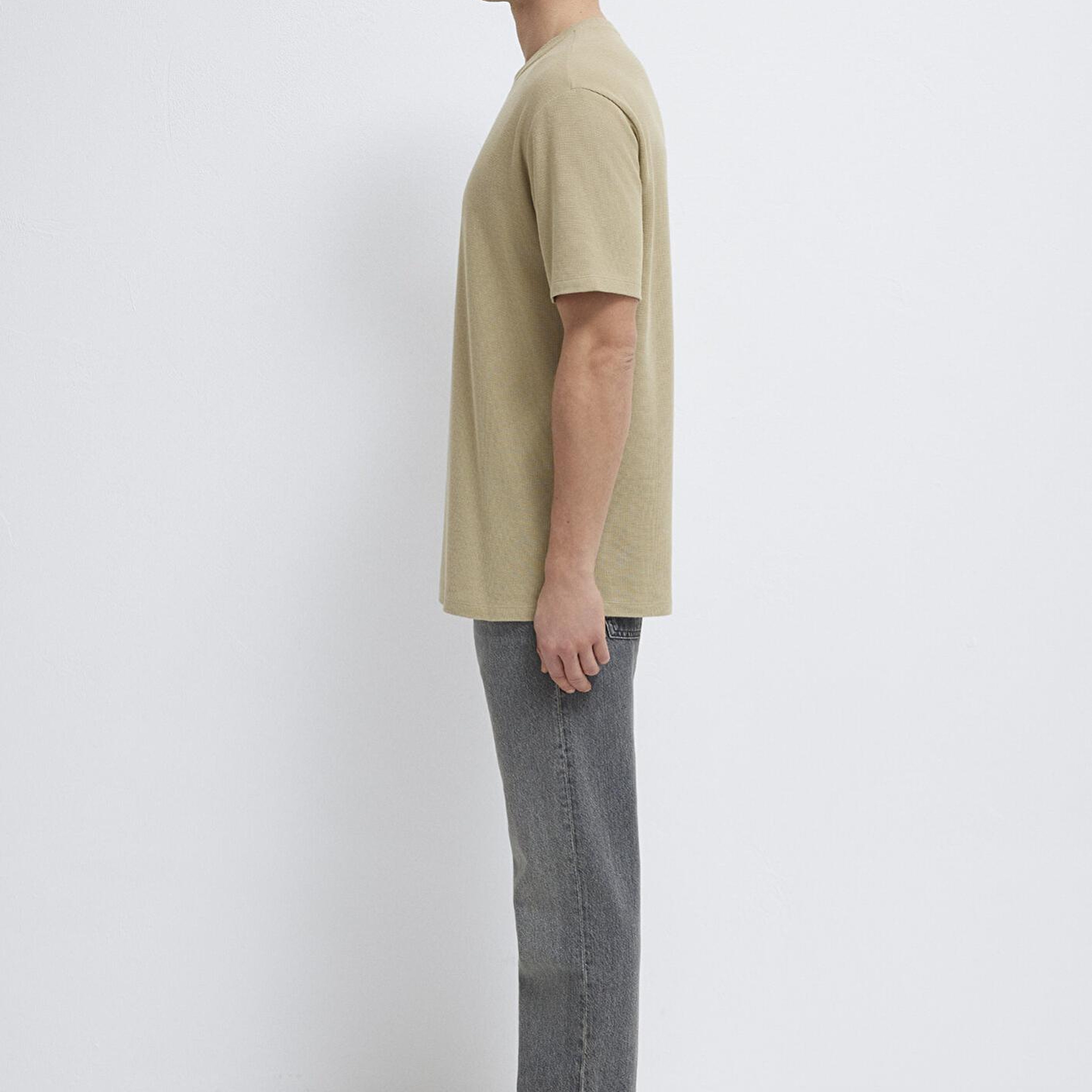 Mavi Bej Basic Tişört Loose Fit / Bol Rahat Kesim 0613153-70204