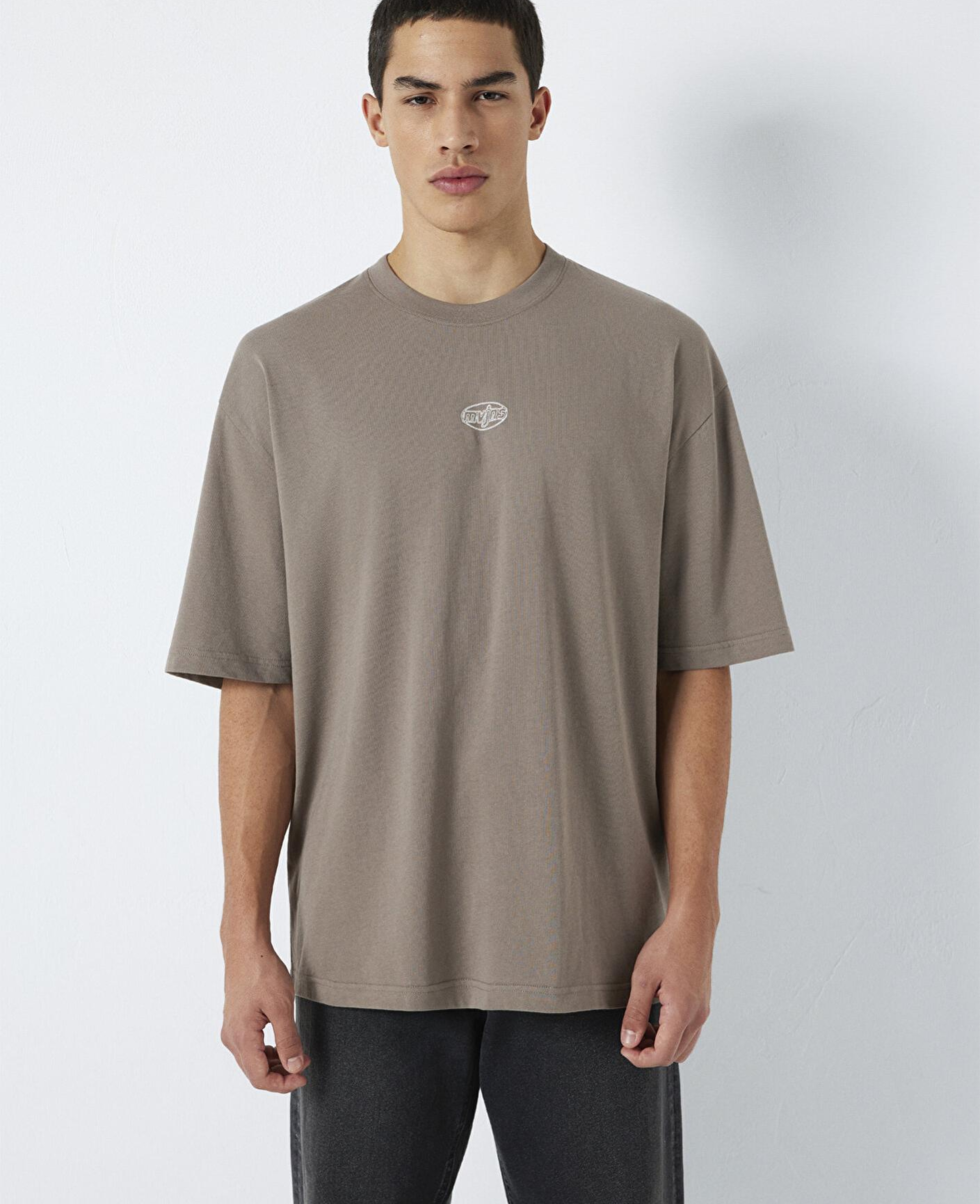 Mavi MVJNS Baskılı Kahverengi Tişört Oversize / Geniş Kesim 0613215-87875