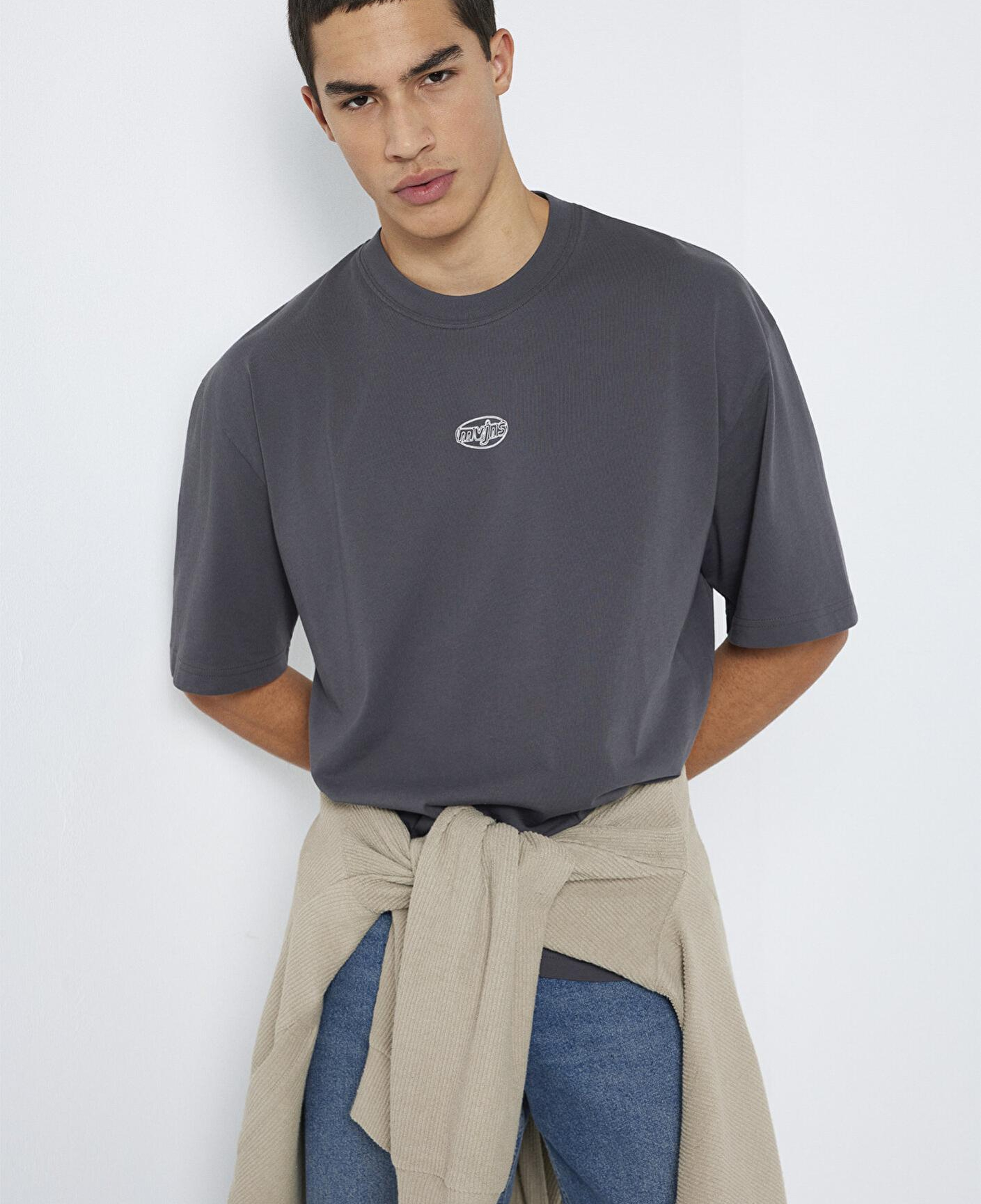 Mavi MVJNS Baskılı Antrasit Tişört Oversize / Geniş Kesim 0613215-80955