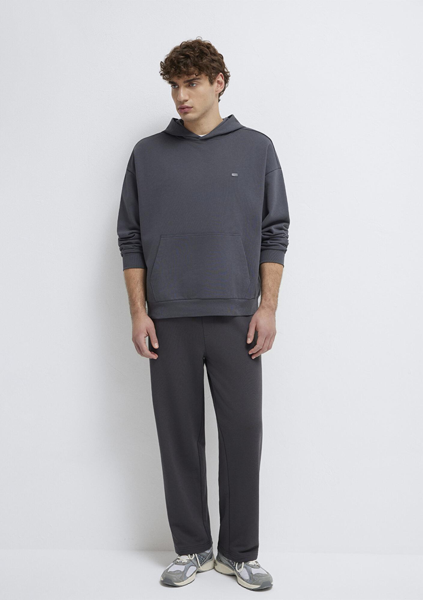 Mavi Kapüşonlu Antrasit Sweatshirt 0S10416-80955