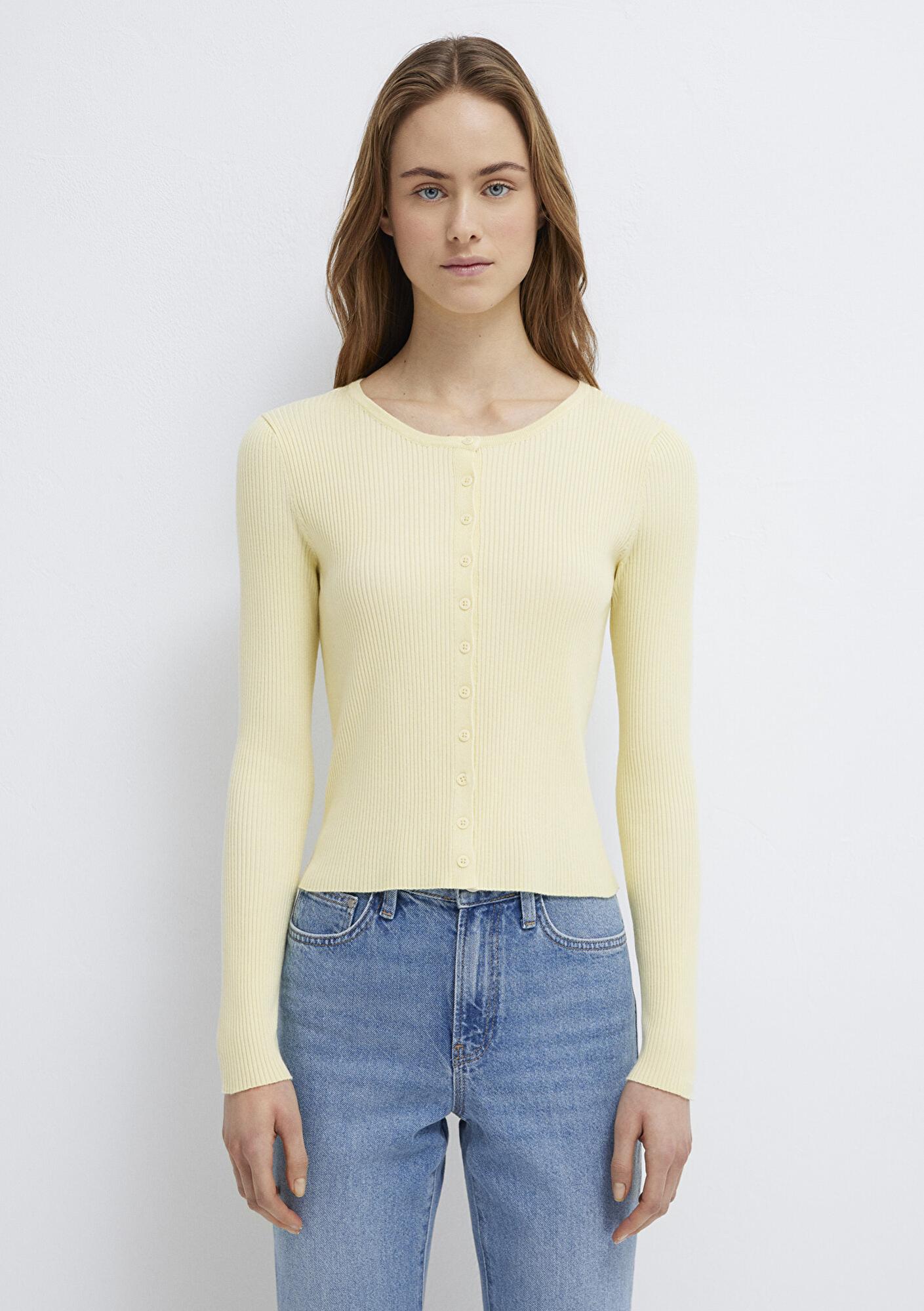 Mavi Sarı Hırka Fitted / Vücuda Oturan Kesim 1710846-71305