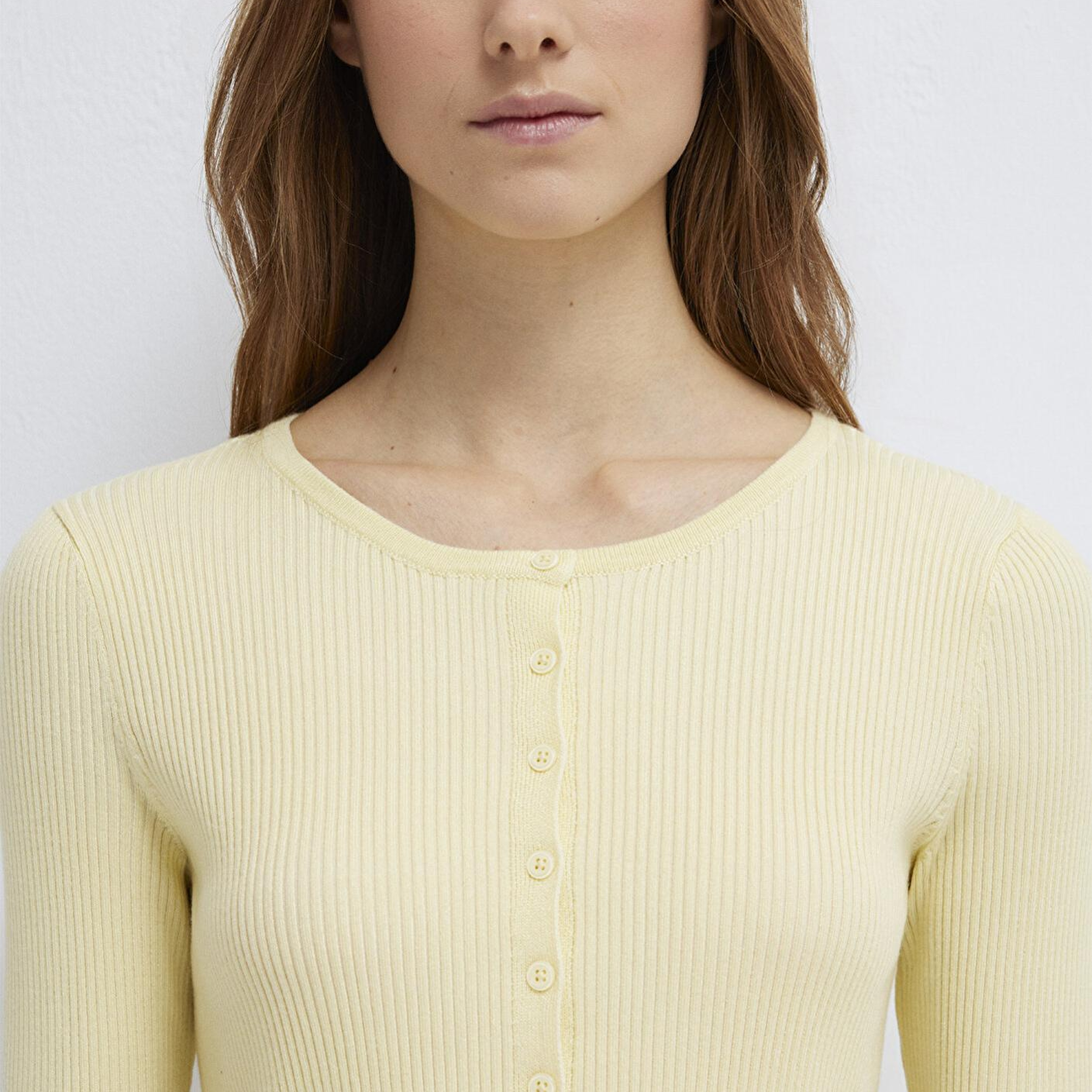 Mavi Sarı Hırka Fitted / Vücuda Oturan Kesim 1710846-71305