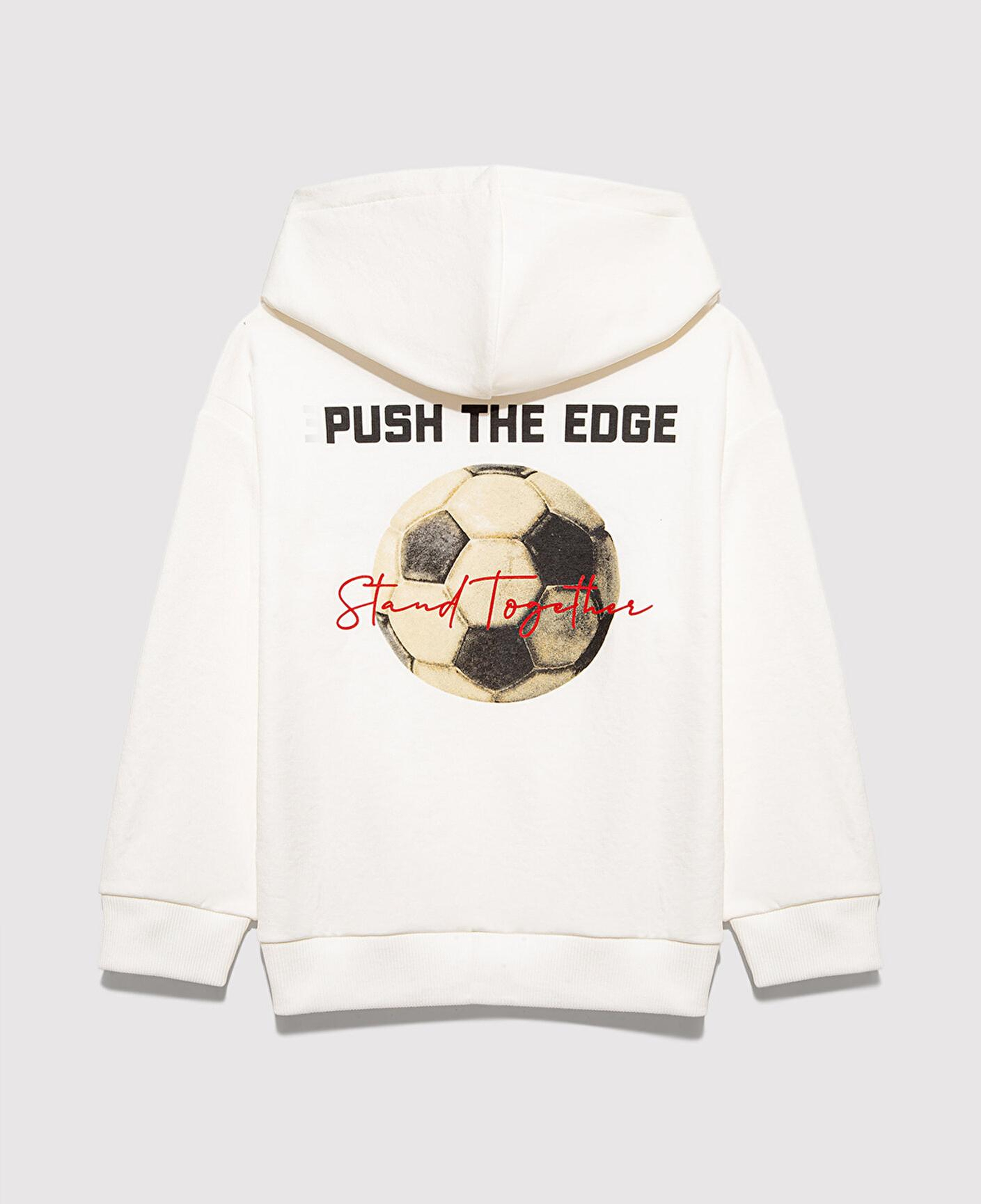 Mavi Stand Together Baskılı Kapüşonlu Ekru Sweatshirt 6S10181-70057