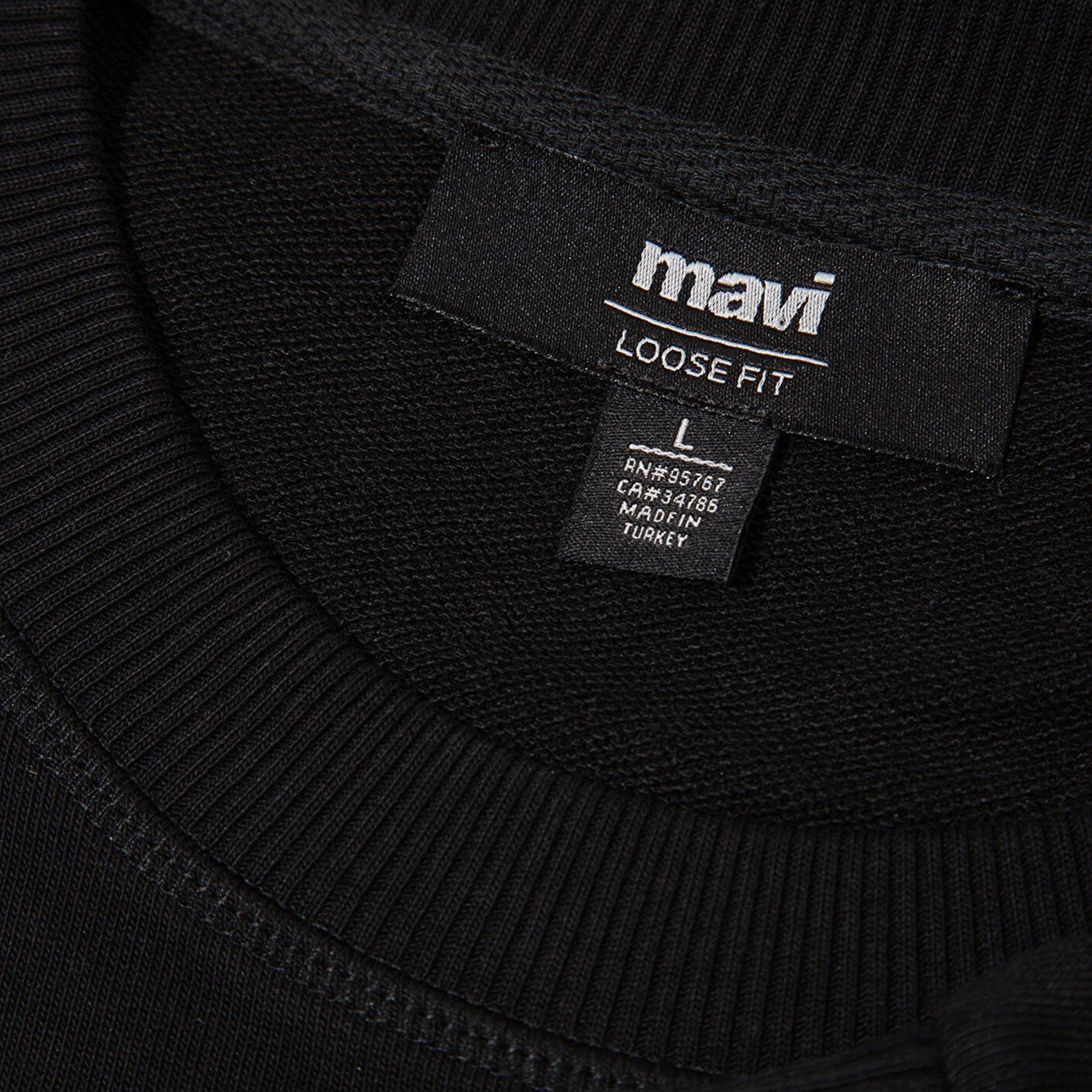 Mavi Mavi Logo Baskılı Bisiklet Yaka Siyah Sweatshirt 0S10551-900