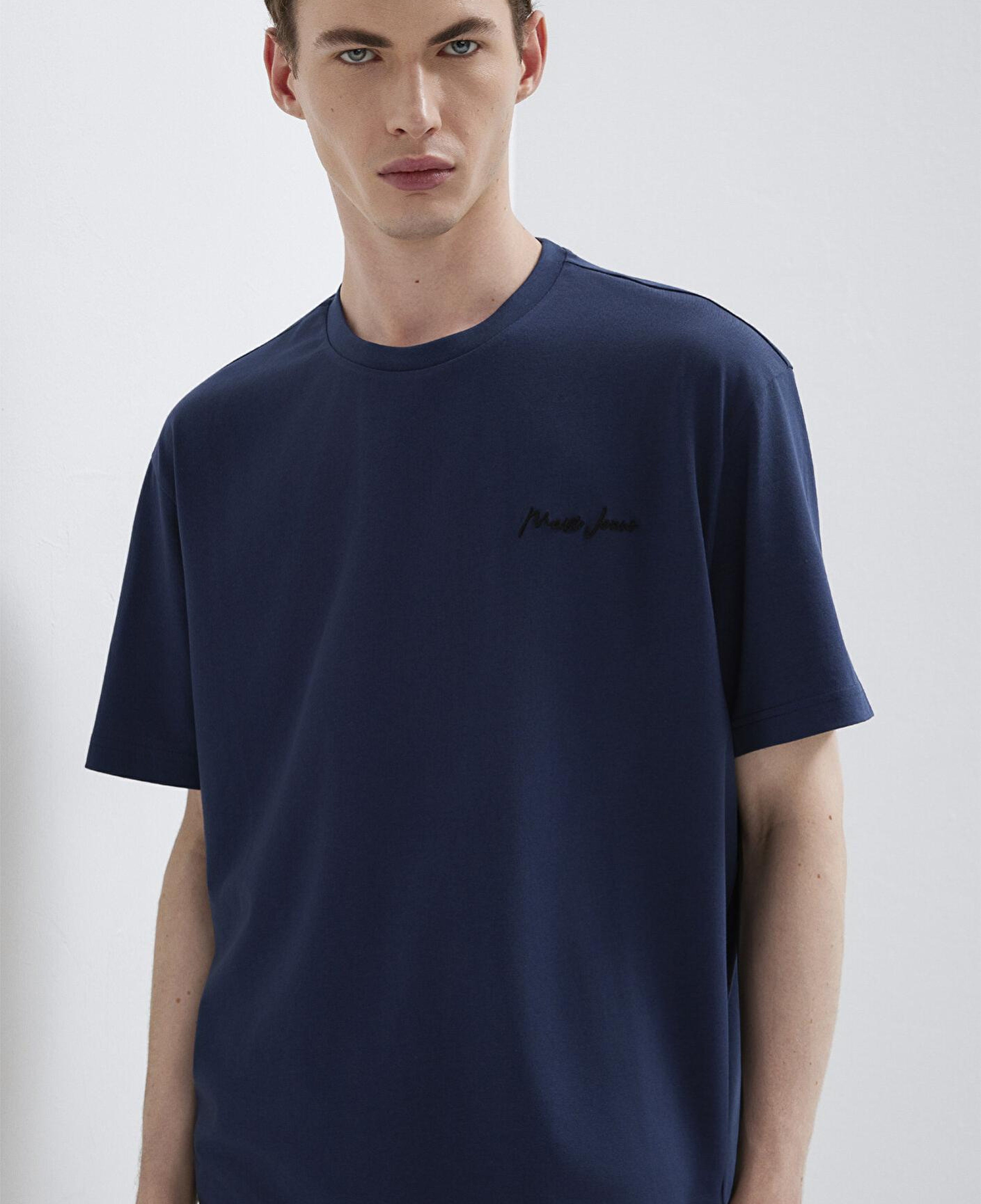 Mavi Mavi Jeans Baskılı Lacivert Tişört Loose Fit / Bol Rahat Kesim 0612733-70497