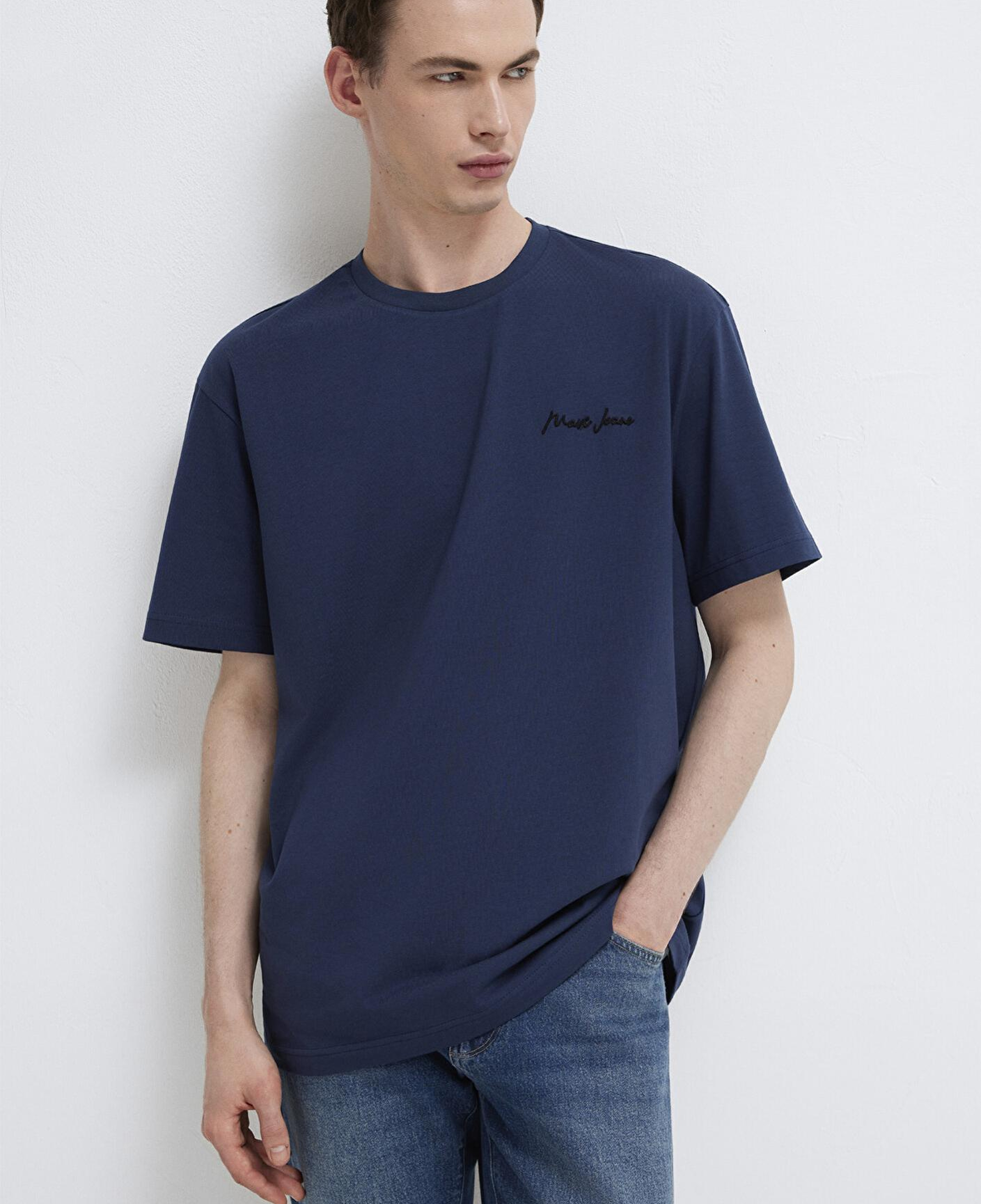 Mavi Mavi Jeans Baskılı Lacivert Tişört Loose Fit / Bol Rahat Kesim 0612733-70497