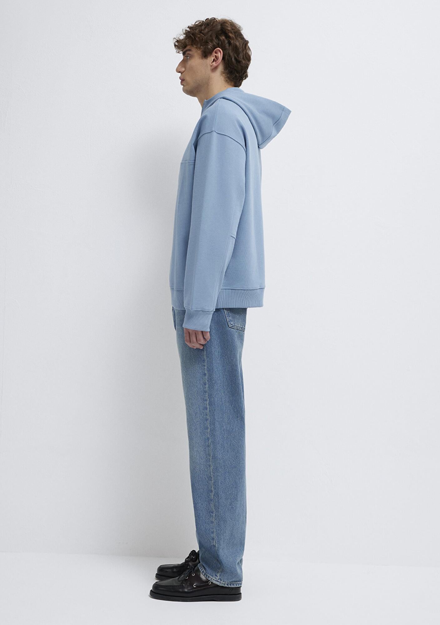 Mavi MVJNS Nakışlı Yarı Fermuarlı Mavi Sweatshirt 0S10543-86998