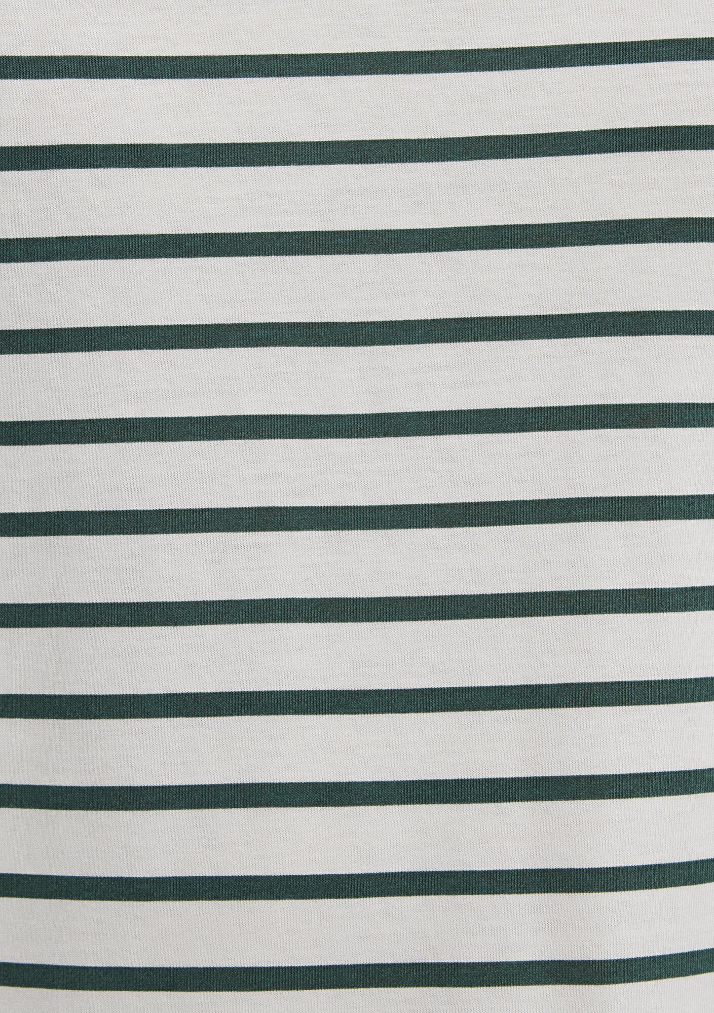 Mavi Yeşil Çizgili Ekru Tişört Loose Fit / Bol Rahat Kesim 0613274-71930