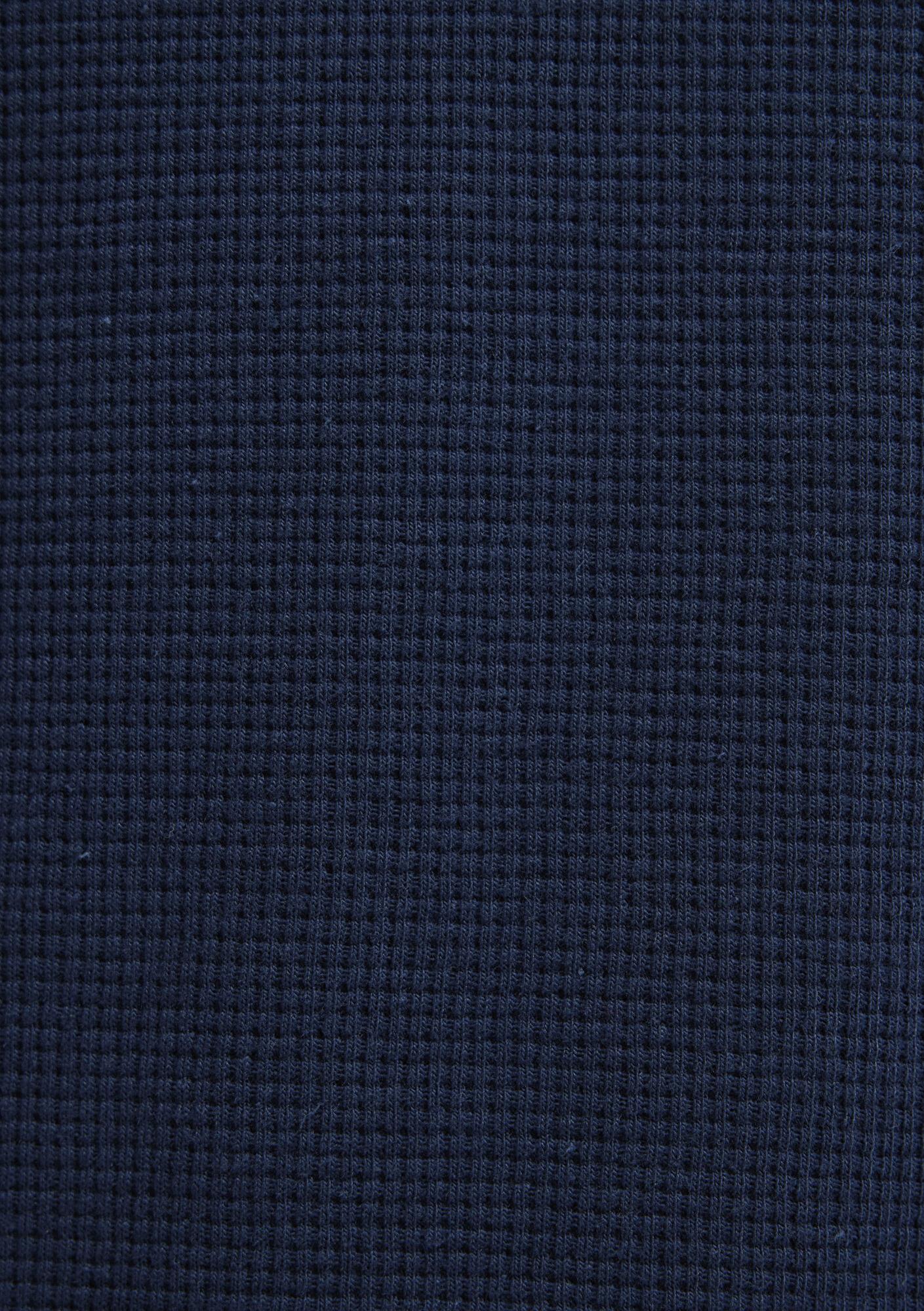 Mavi Uzun Kollu Dokulu Lacivert Basic Tişört Slim Fit / Dar Kesim 0610106-70490