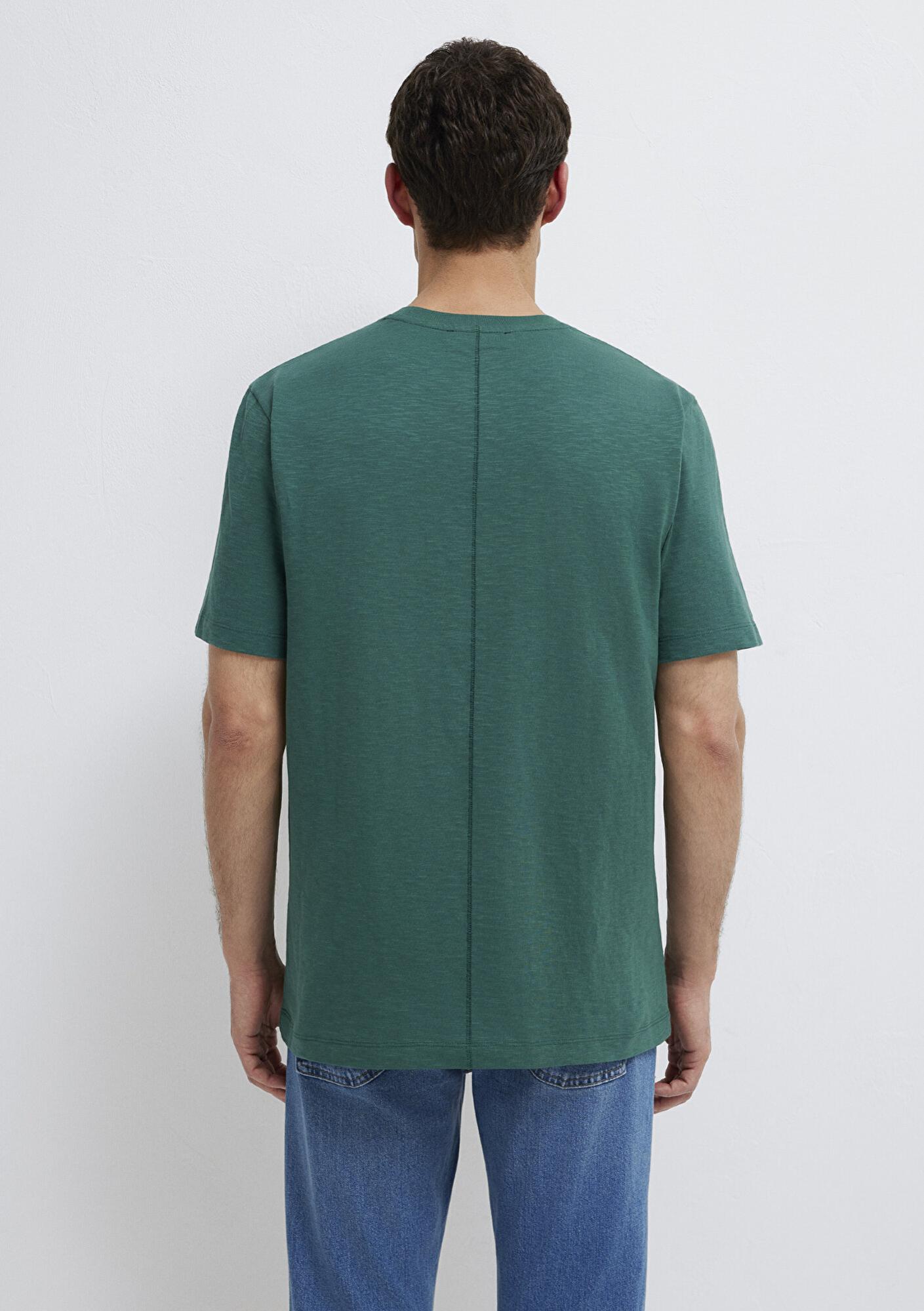 Mavi Yeşil Basic Tişört Loose Fit / Bol Rahat Kesim 0613146-71930