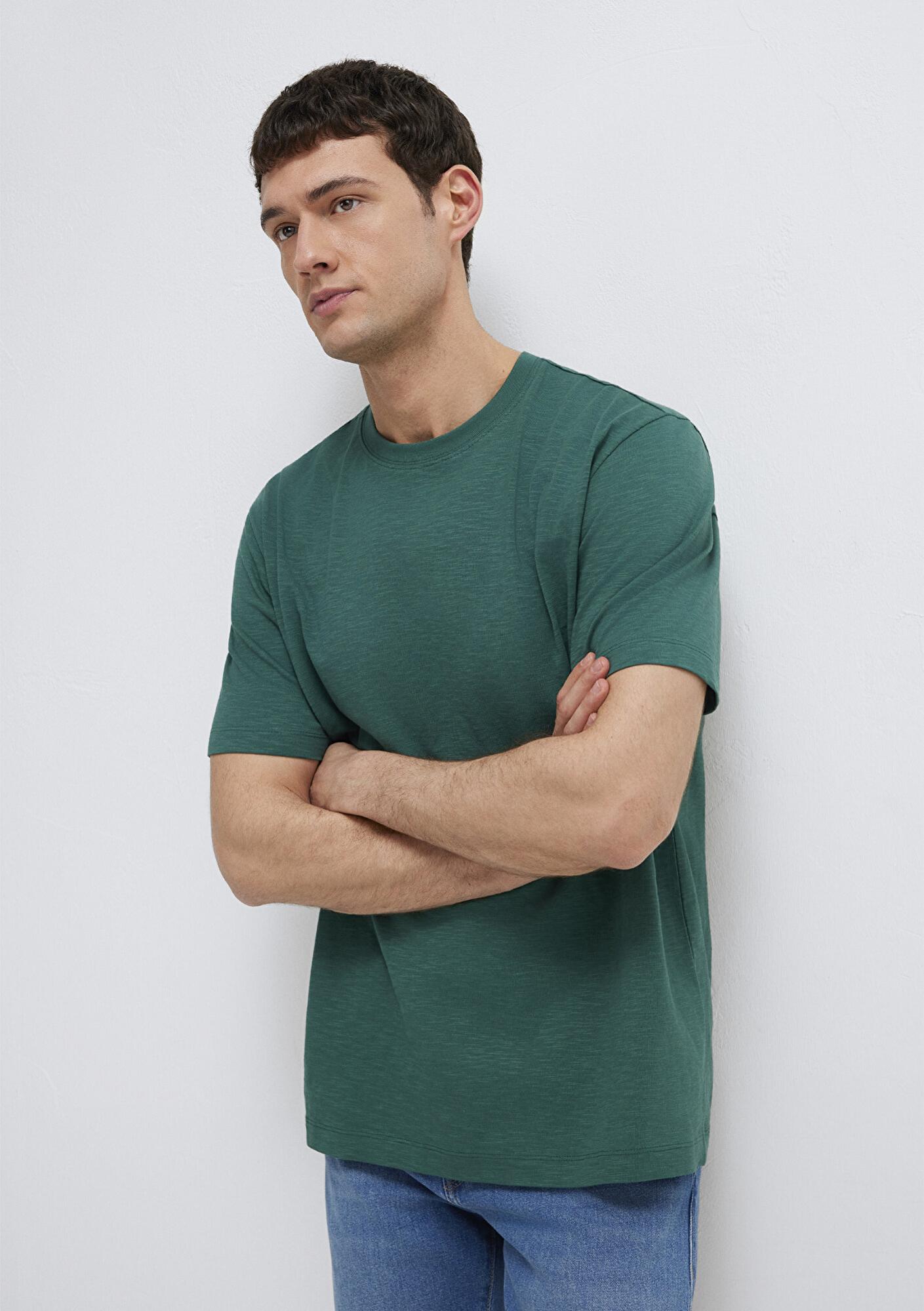 Mavi Yeşil Basic Tişört Loose Fit / Bol Rahat Kesim 0613146-71930