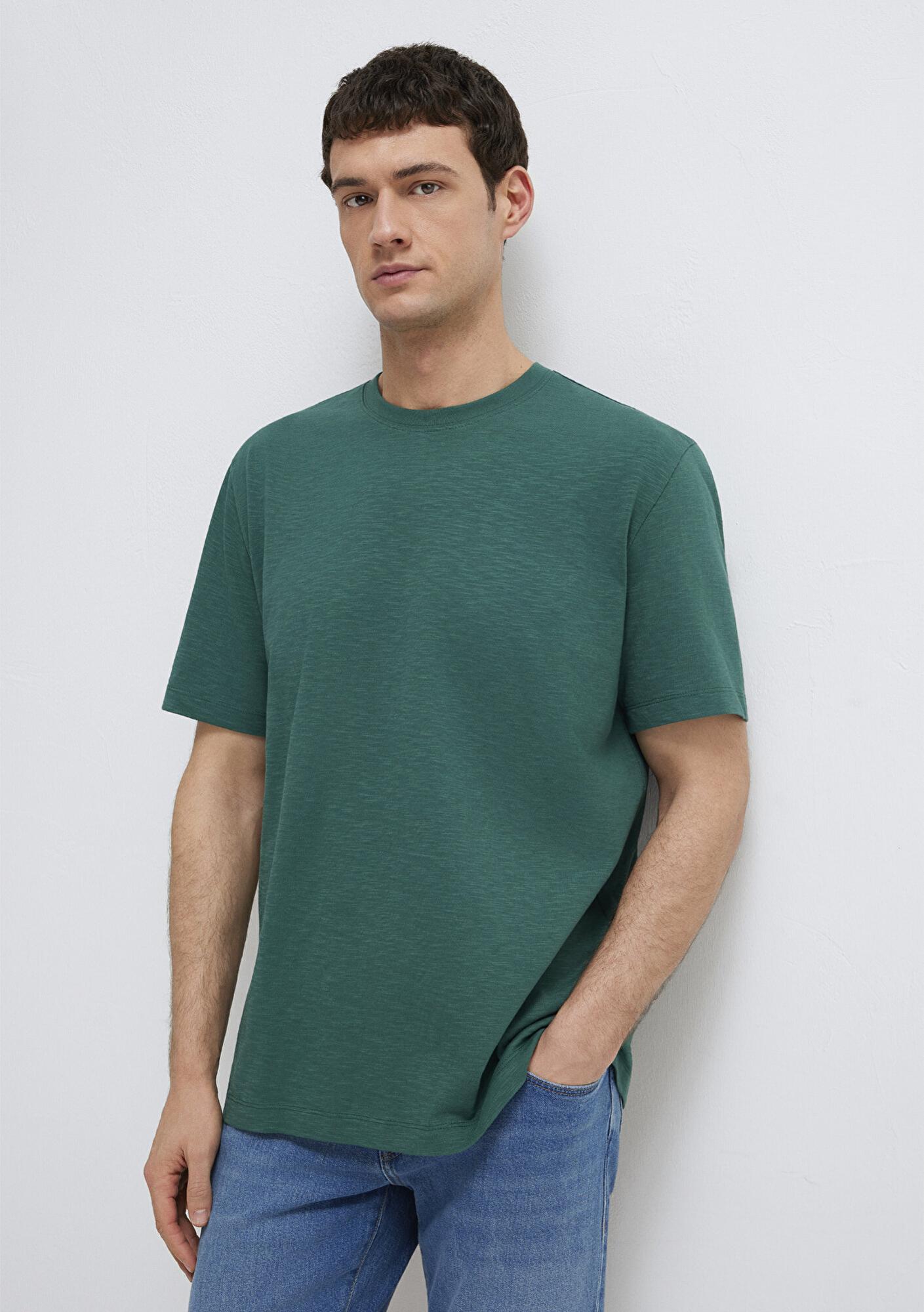 Mavi Yeşil Basic Tişört Loose Fit / Bol Rahat Kesim 0613146-71930