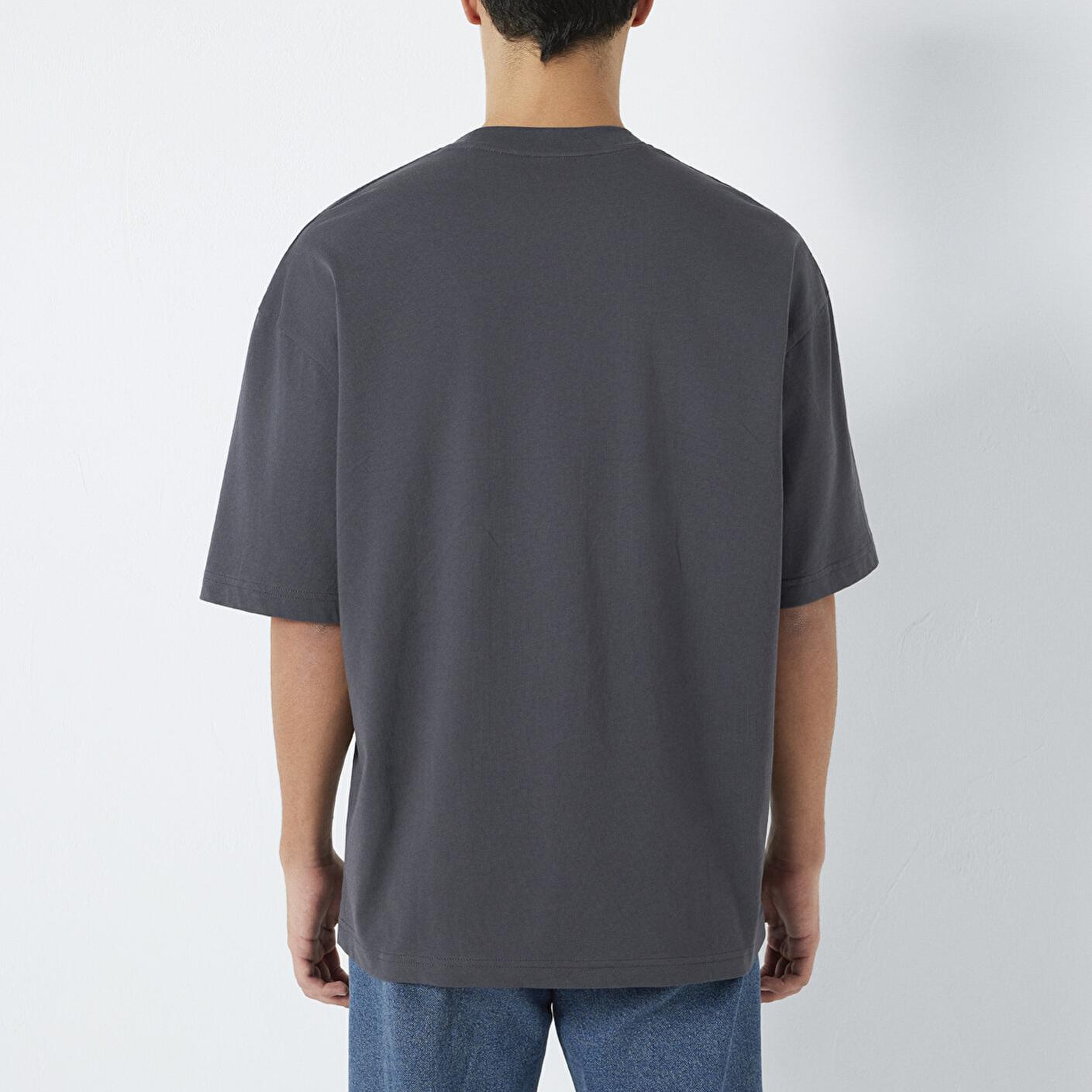 Mavi MVJNS Baskılı Antrasit Tişört Oversize / Geniş Kesim 0613215-80955