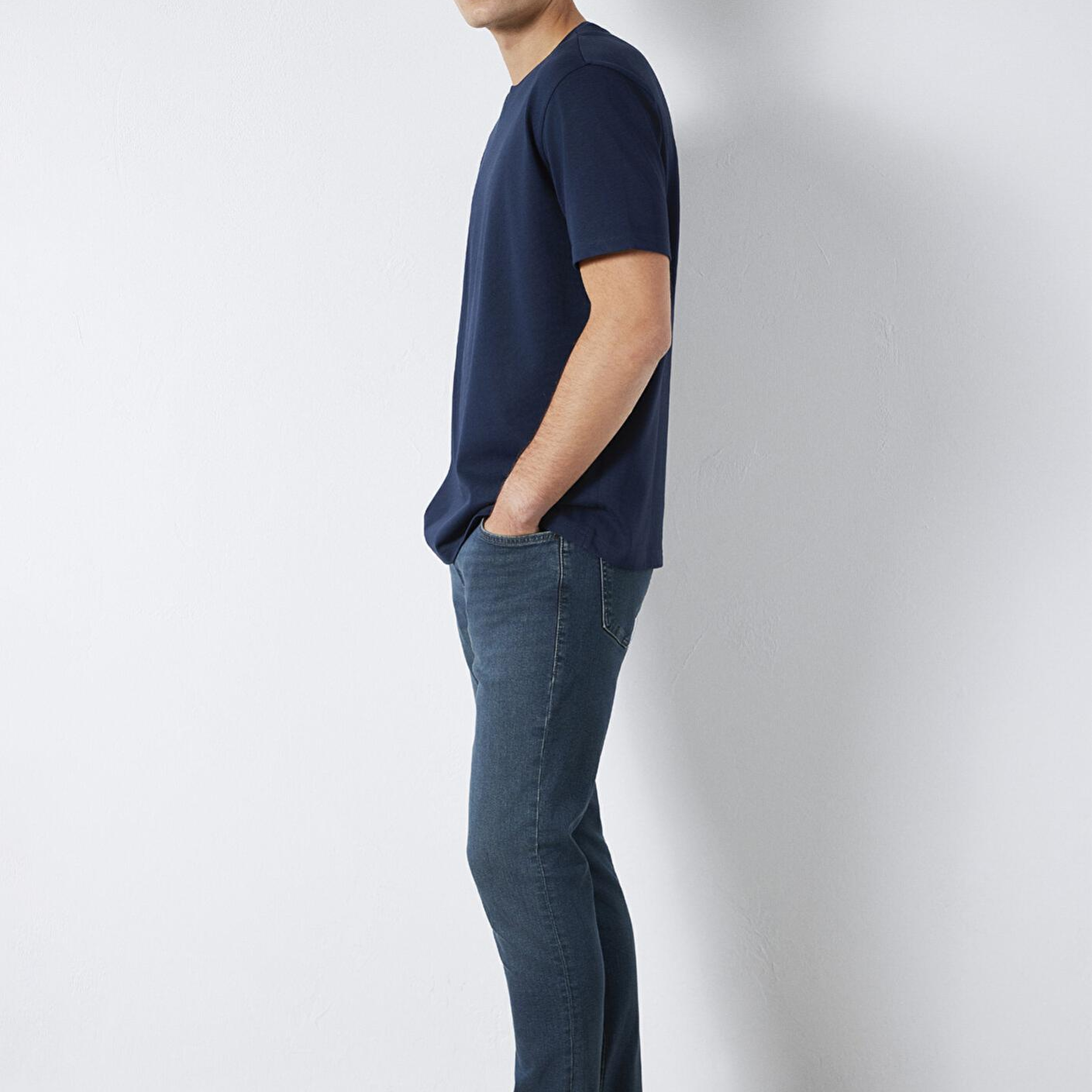 Mavi Bisiklet Yaka Lacivert Basic Tişört Loose Fit / Bol Rahat Kesim 0611596-70497