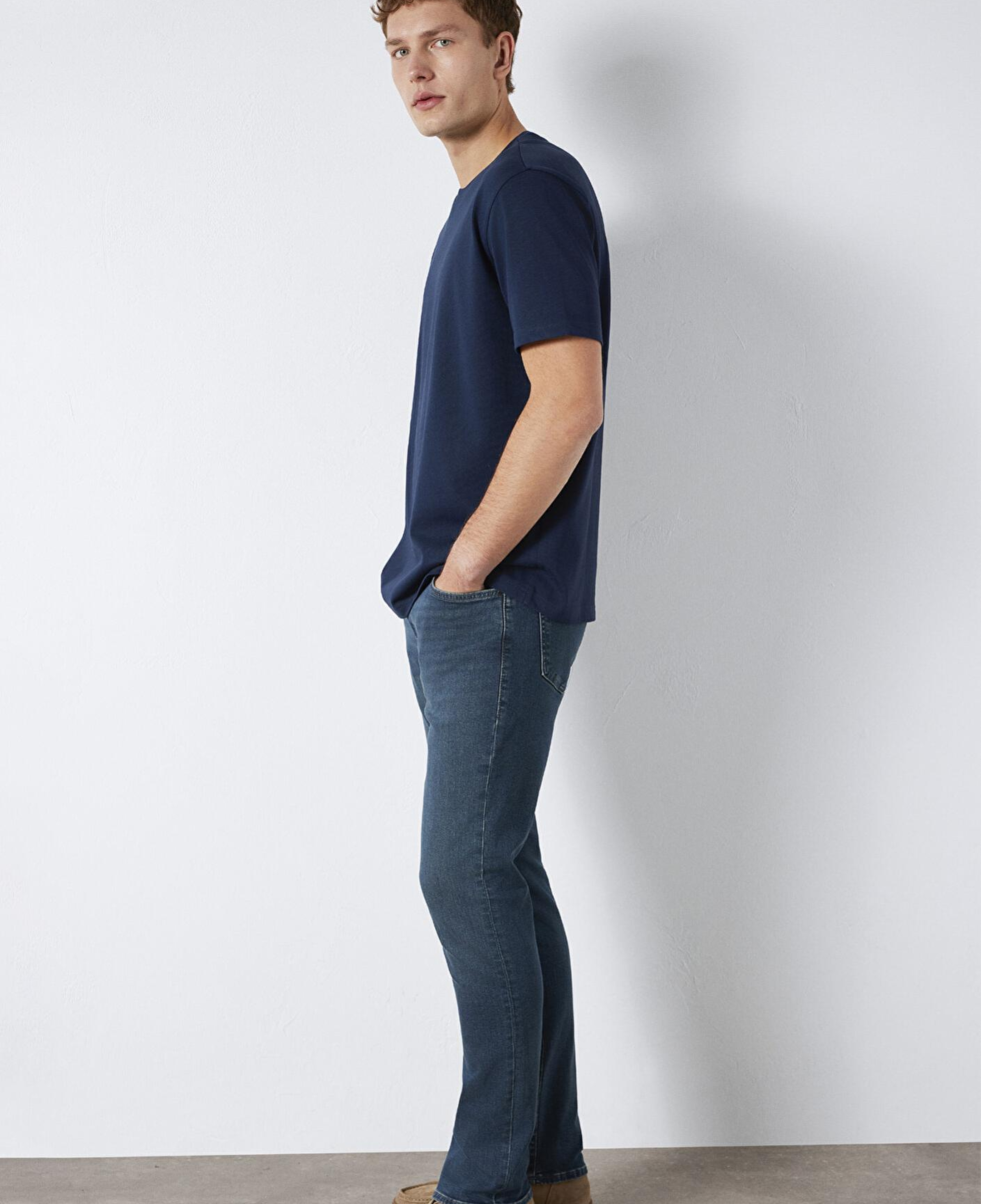 Mavi Bisiklet Yaka Lacivert Basic Tişört Loose Fit / Bol Rahat Kesim 0611596-70497