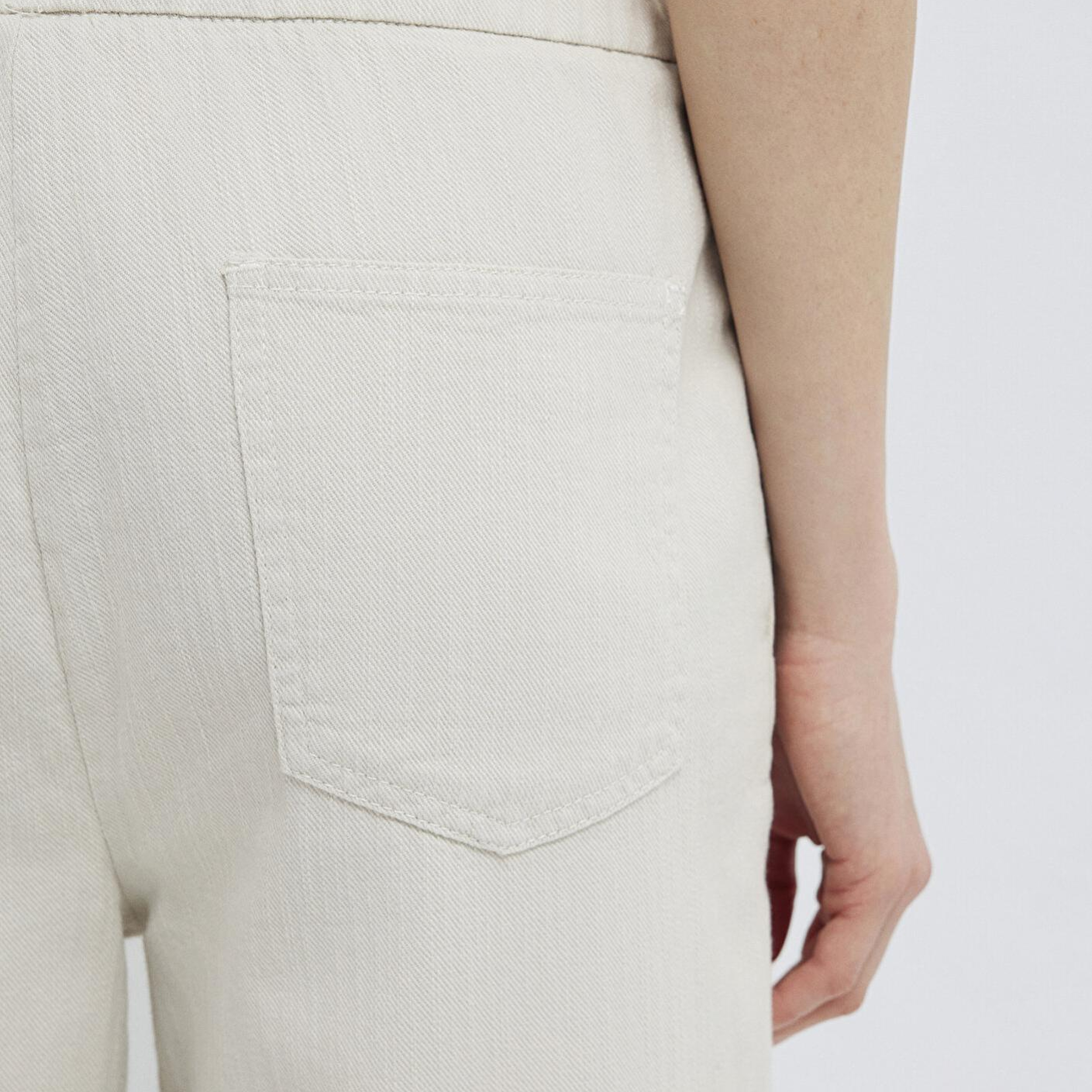 Mavi Bağcık Detaylı Bej Pantolon 1011203-35043