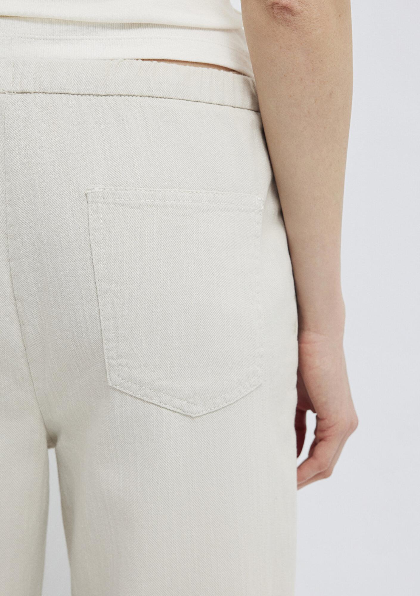 Mavi Bağcık Detaylı Bej Pantolon 1011203-35043