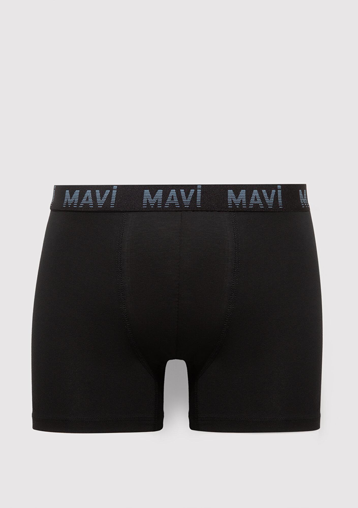 Mavi 7li Siyah Basic Boxer 0912287-900