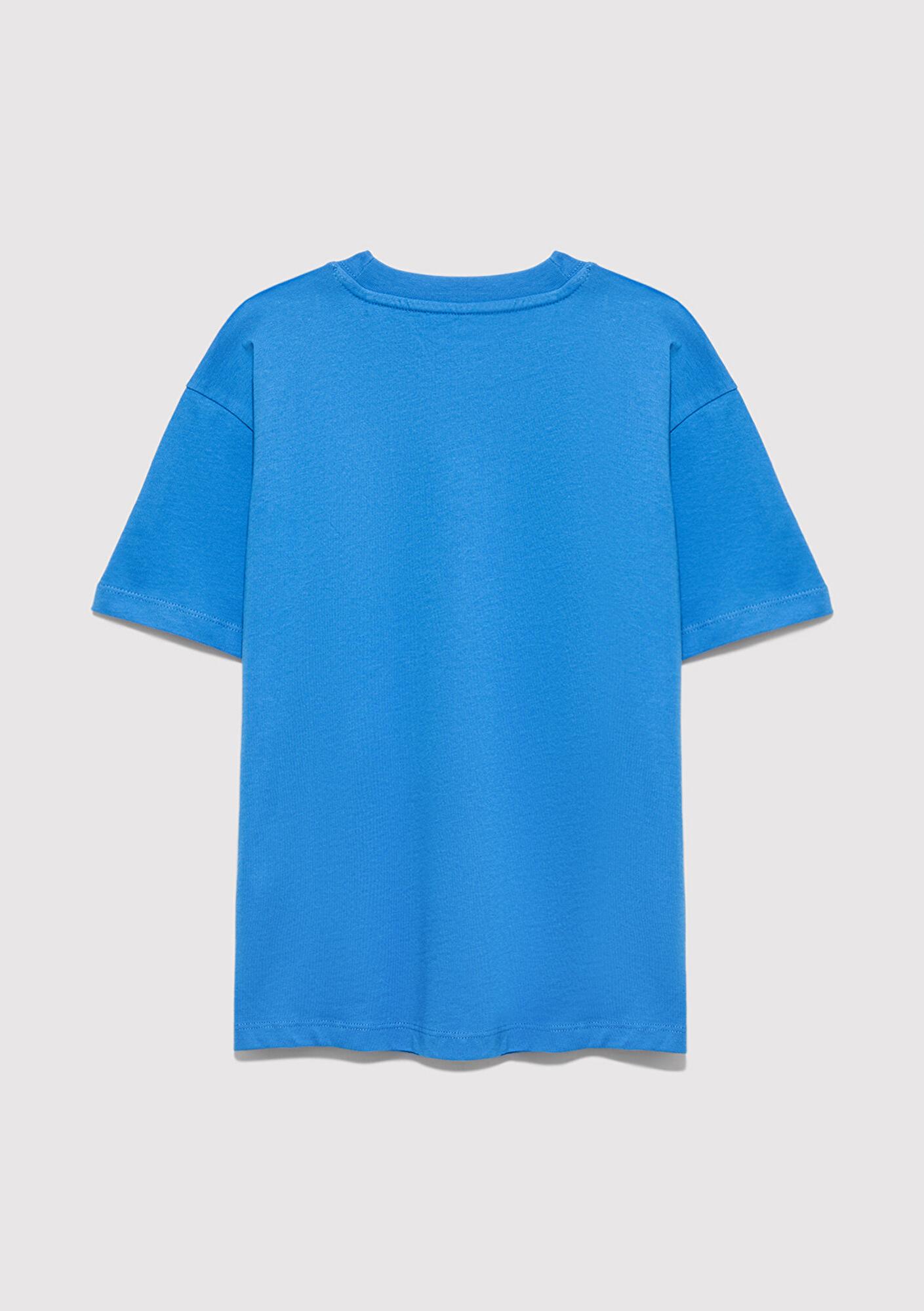 Mavi Mavi Baskılı Mavi Tişört Loose Fit / Bol Rahat Kesim 6610484-70902