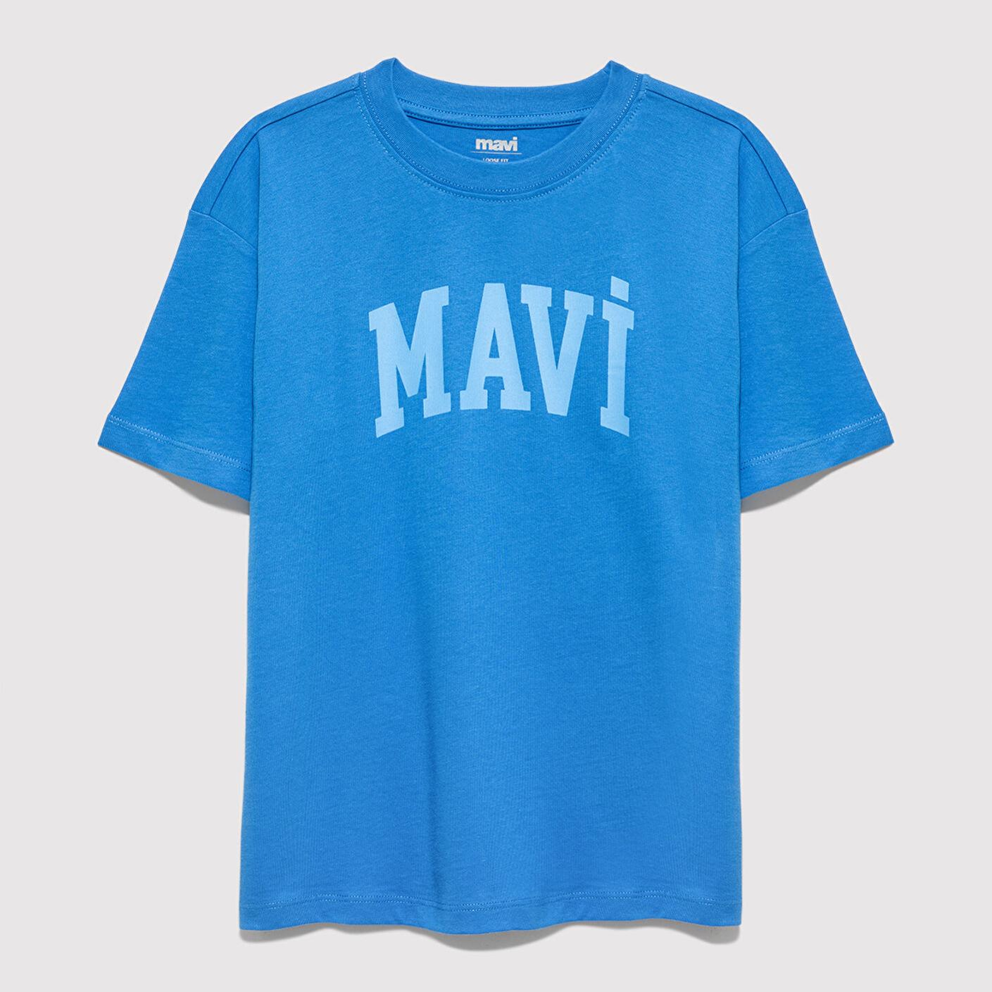 Mavi Mavi Baskılı Mavi Tişört Loose Fit / Bol Rahat Kesim 6610484-70902
