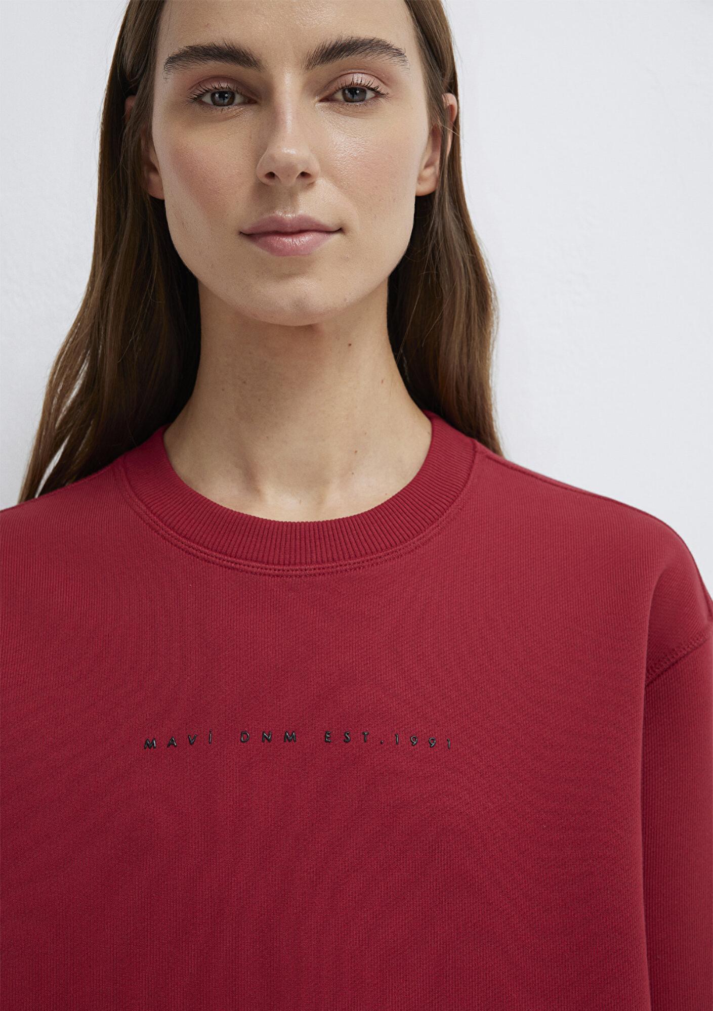 Mavi Mavi Denim Baskılı Kırmızı Sweatshirt 1S10525-70424