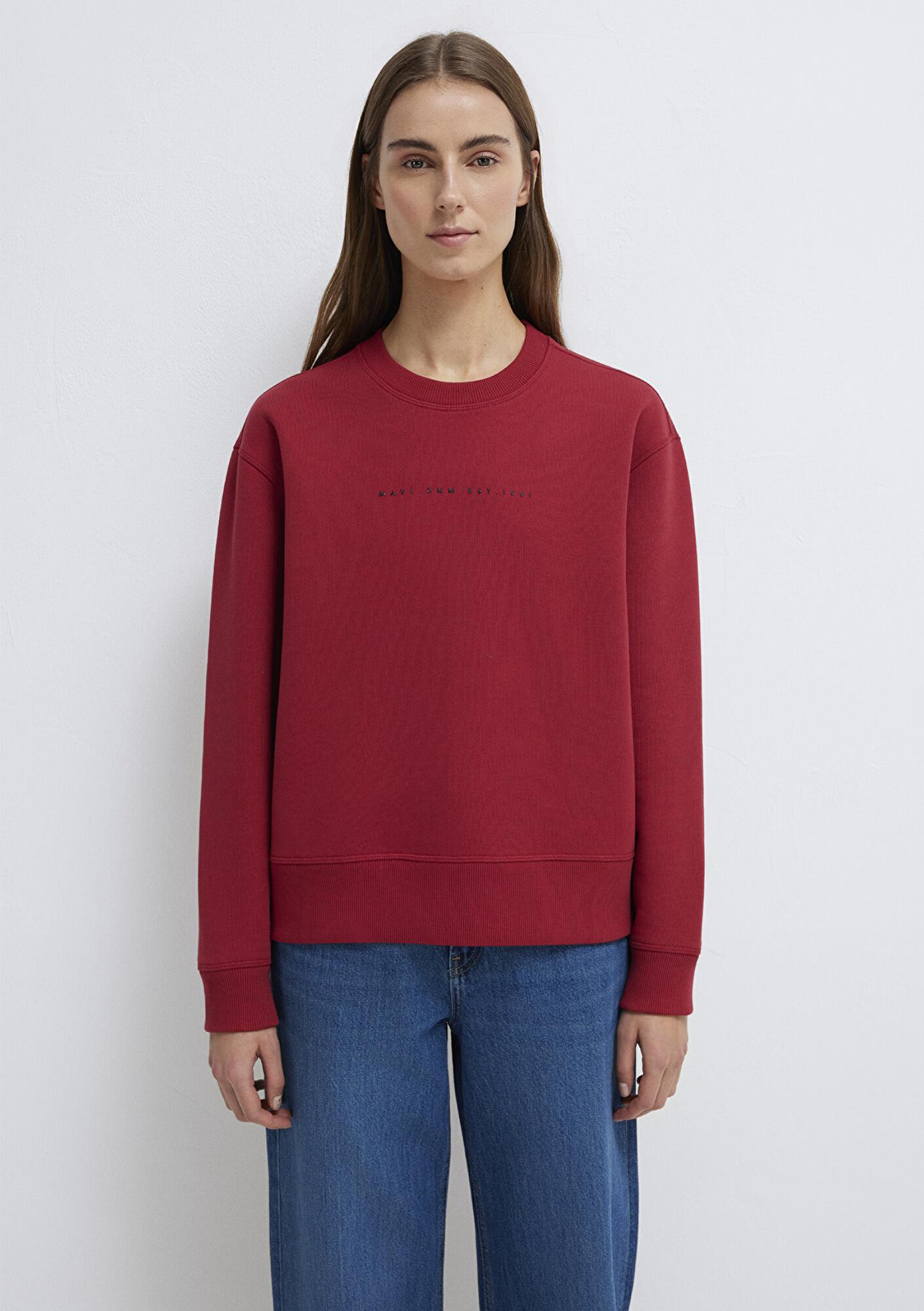 Mavi Mavi Denim Baskılı Kırmızı Sweatshirt 1S10525-70424