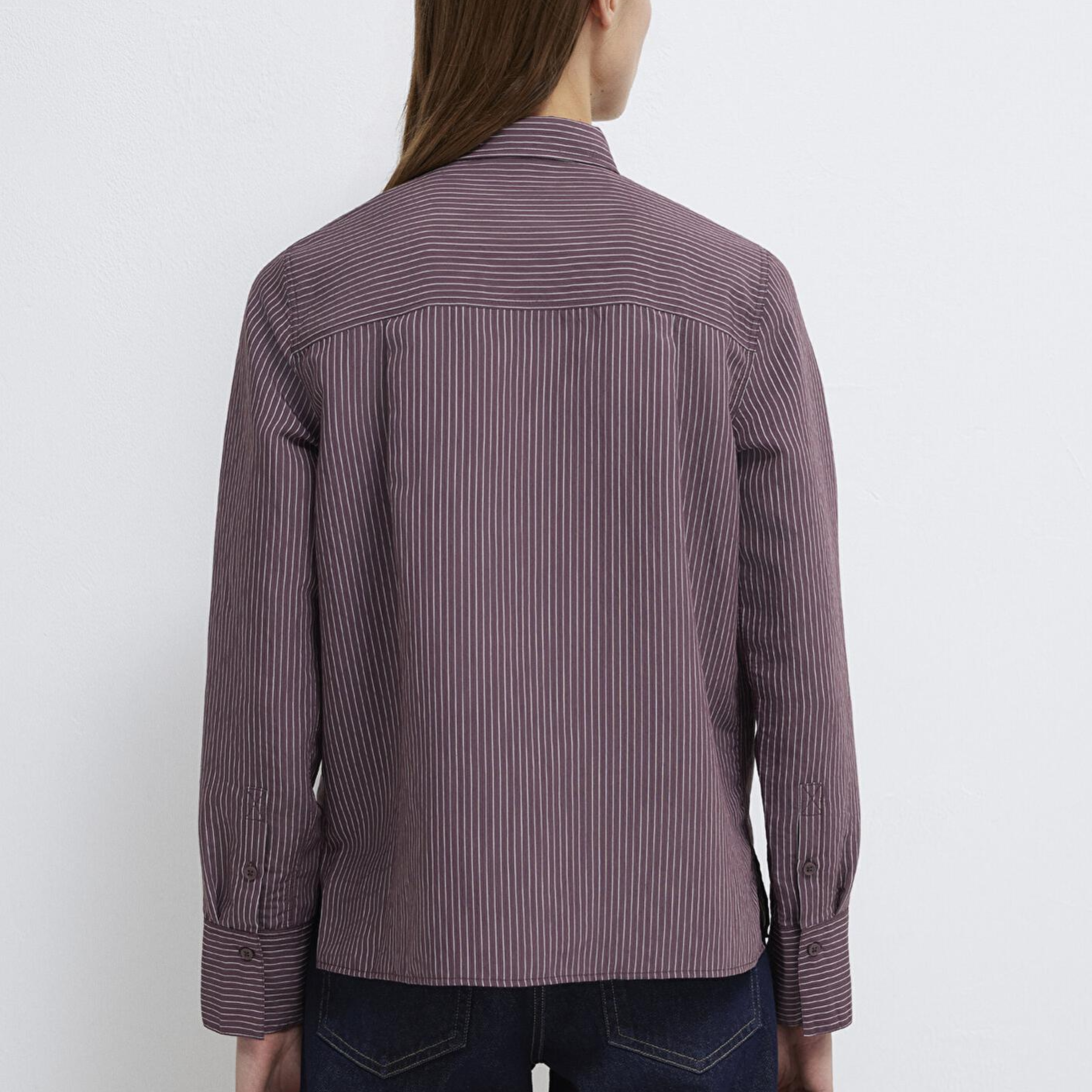 Mavi (TENCEL™) Liyosel Karışımlı Çizgili Gömlek Regular Fit / Normal Kesim 1211374-91569