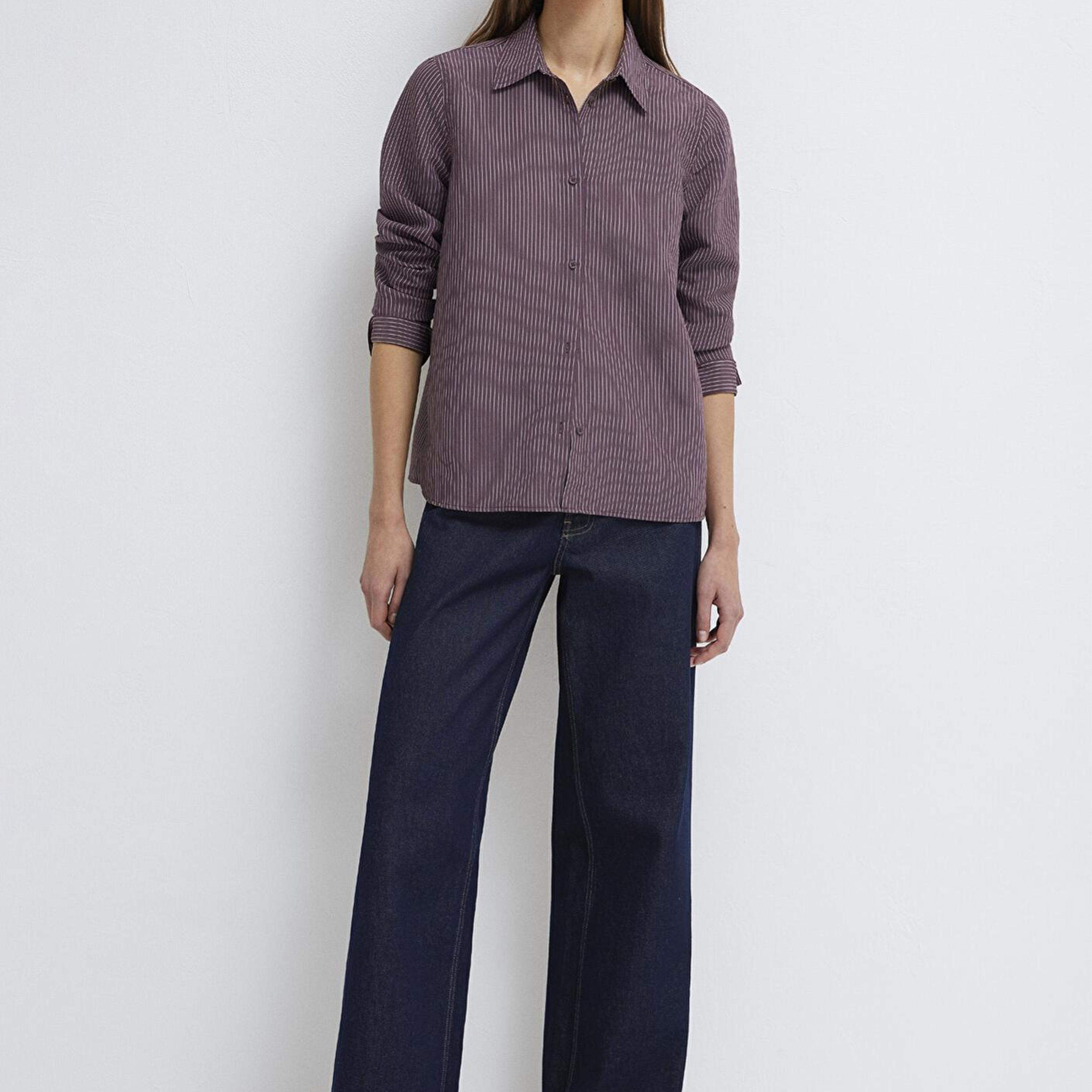 Mavi (TENCEL™) Liyosel Karışımlı Çizgili Gömlek Regular Fit / Normal Kesim 1211374-91569