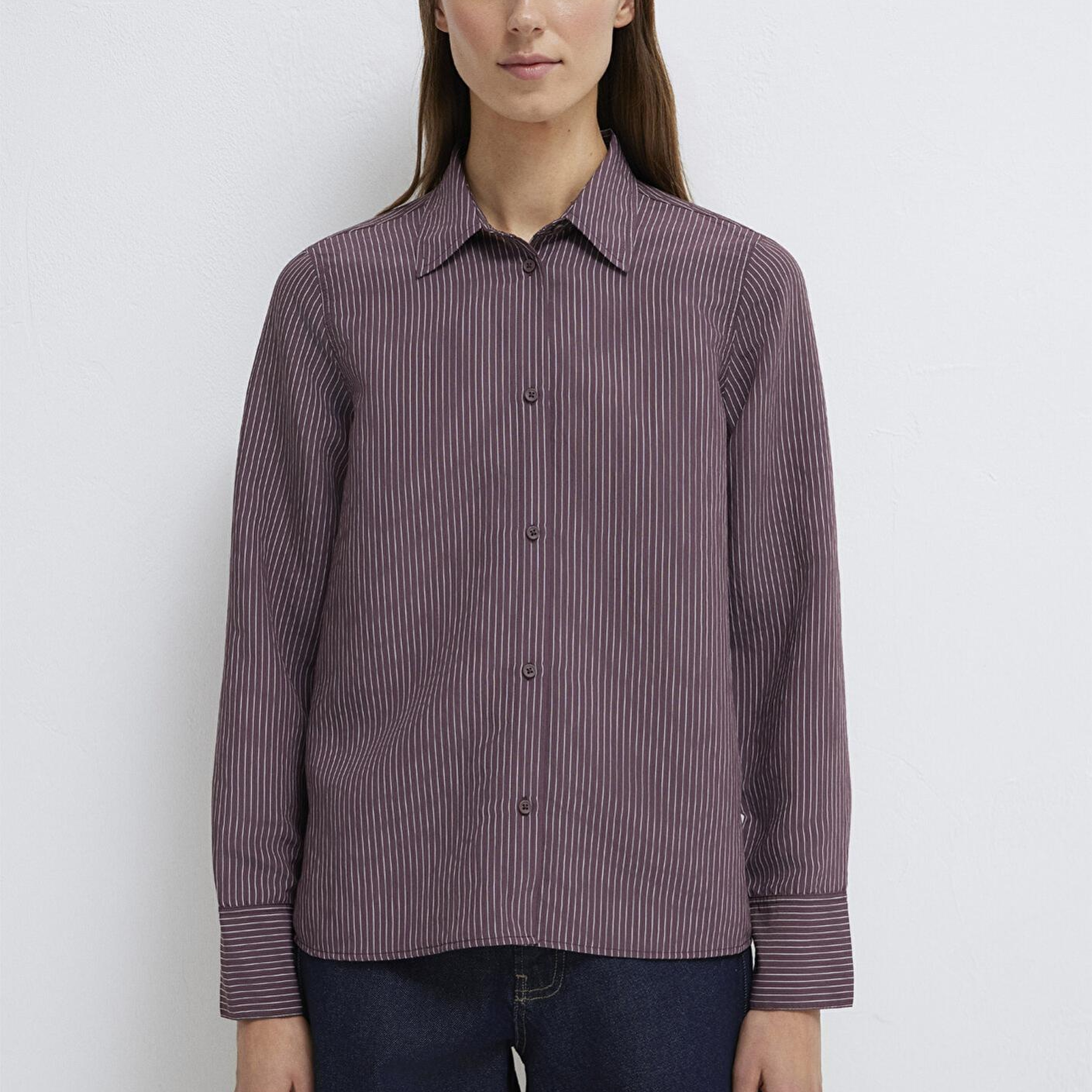 Mavi (TENCEL™) Liyosel Karışımlı Çizgili Gömlek Regular Fit / Normal Kesim 1211374-91569