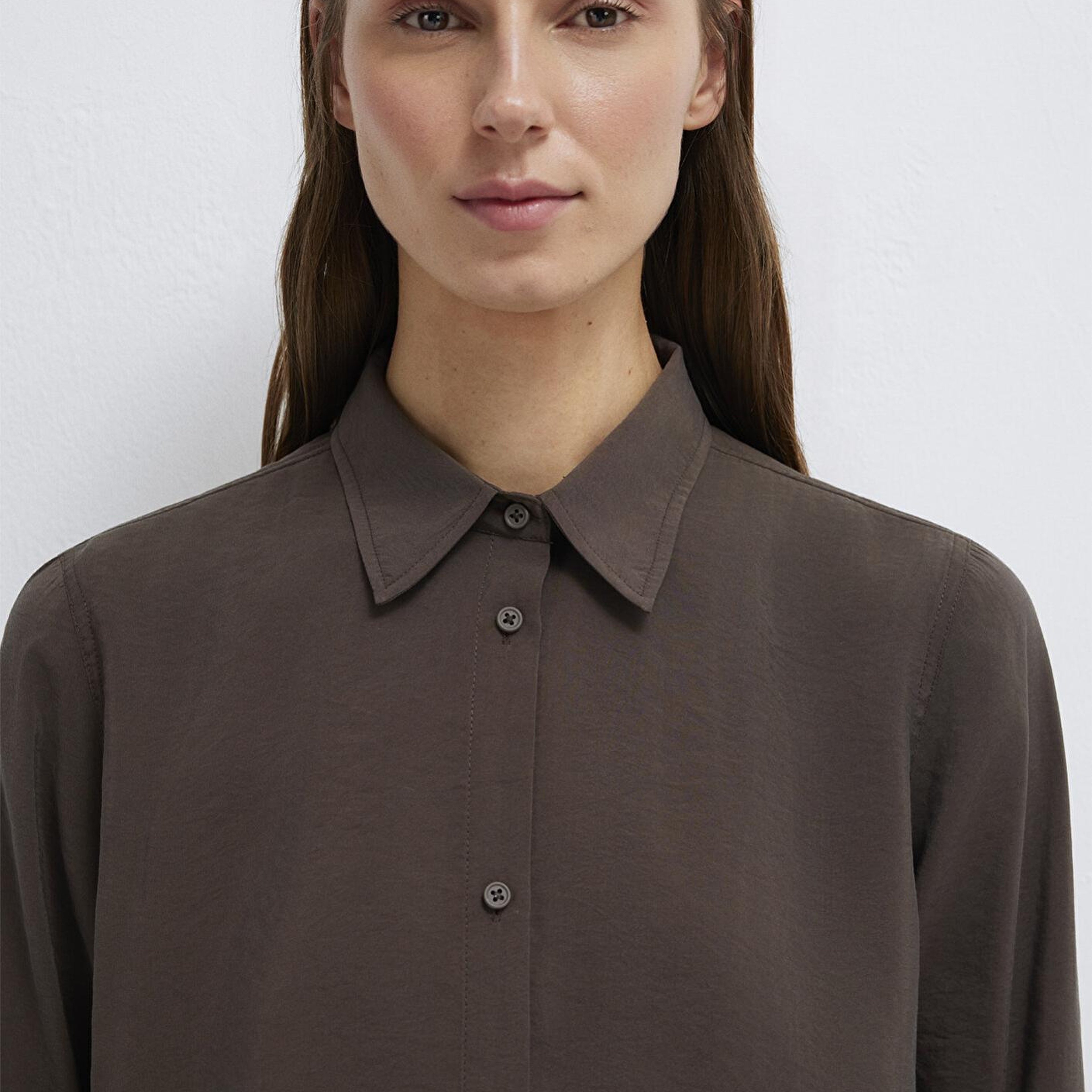 Mavi (TENCEL™) Liyosel Karışımlı Kahverengi Gömlek Regular Fit / Normal Kesim 1211374-70238