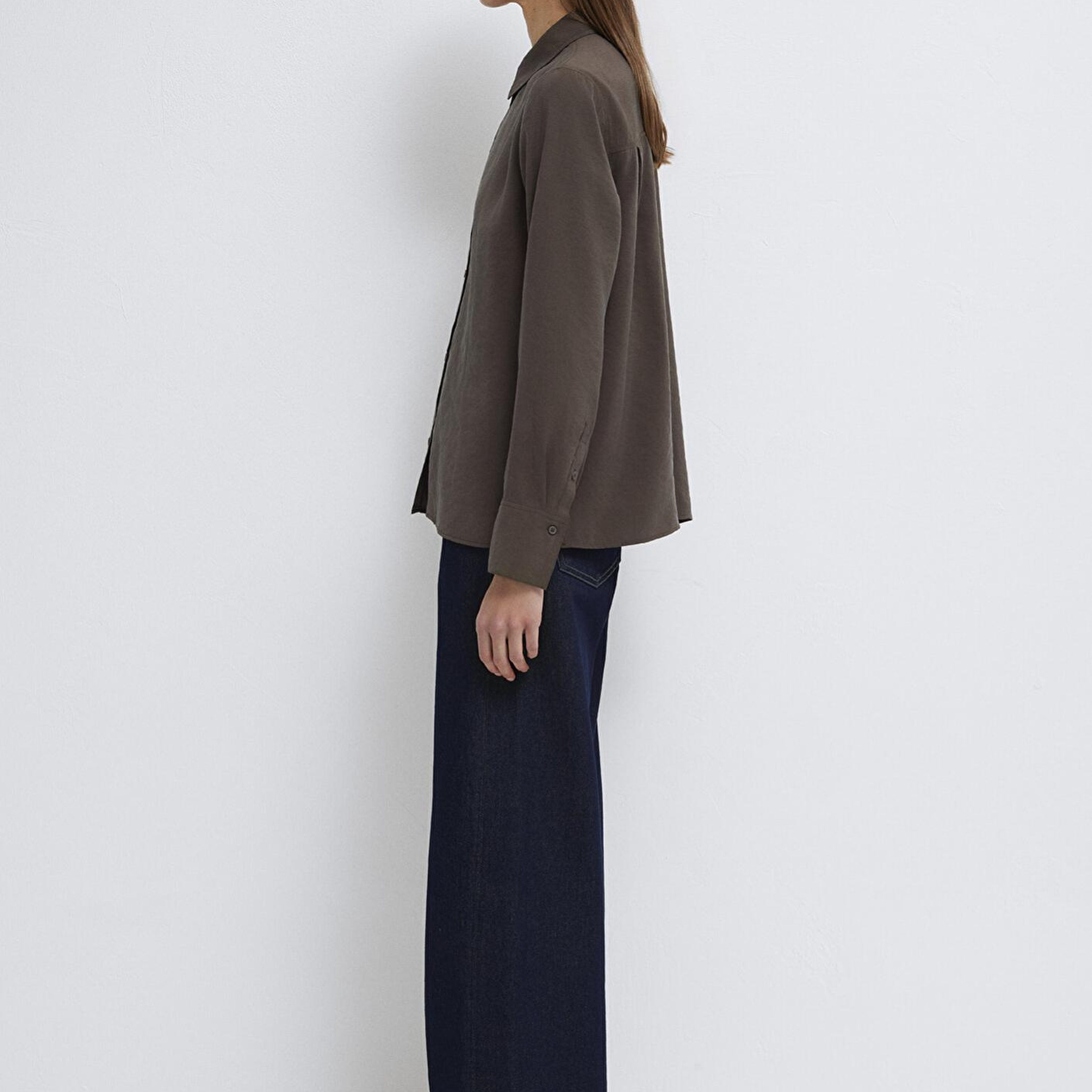 Mavi (TENCEL™) Liyosel Karışımlı Kahverengi Gömlek Regular Fit / Normal Kesim 1211374-70238