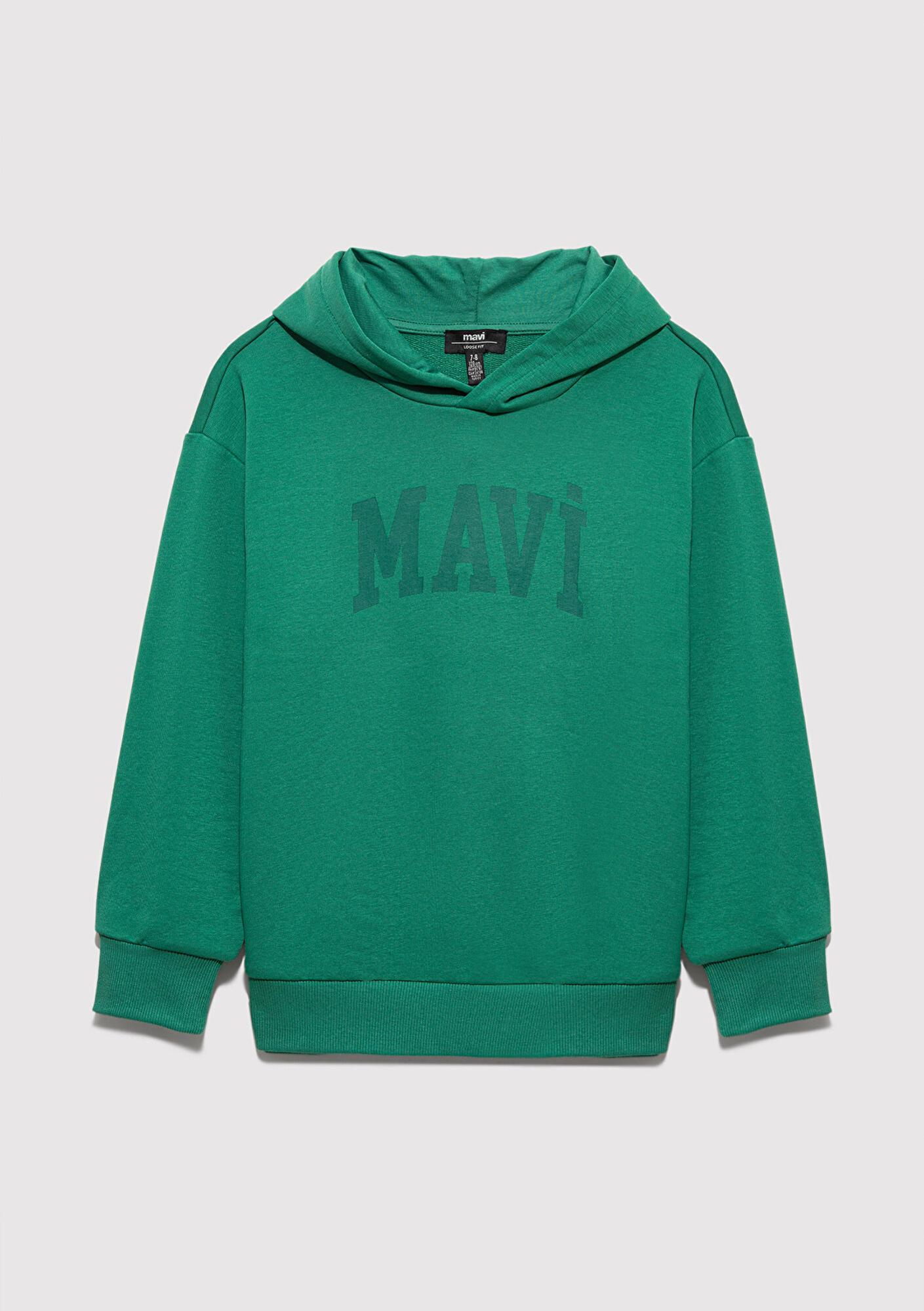 Mavi Mavi Logo Baskılı Yeşil Sweatshirt 6S10143-71697