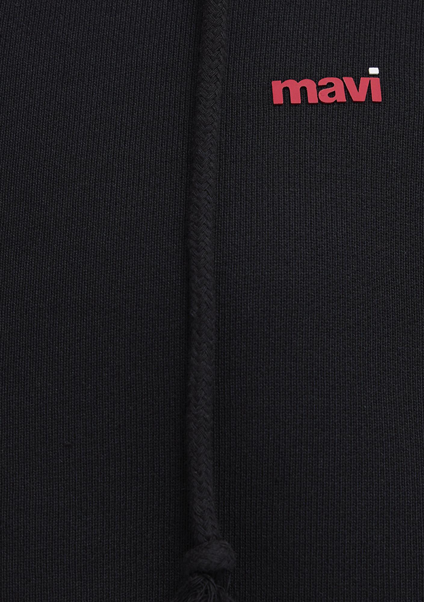 Mavi Mavi Logo Baskılı Kapüşonlu Siyah Sweatshirt 1S10531-900