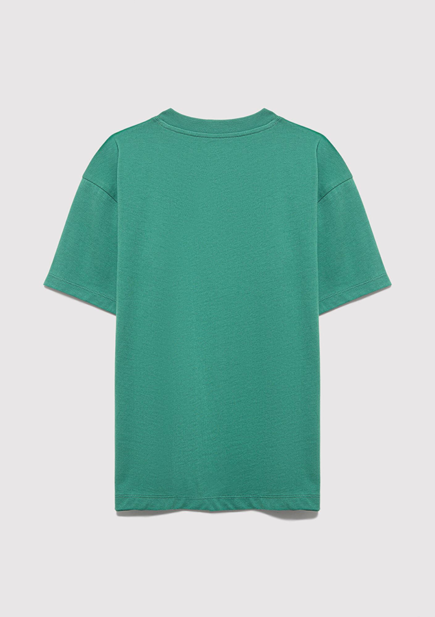 Mavi Mavi Baskılı Yeşil Tişört Loose Fit / Bol Rahat Kesim 6610484-71697