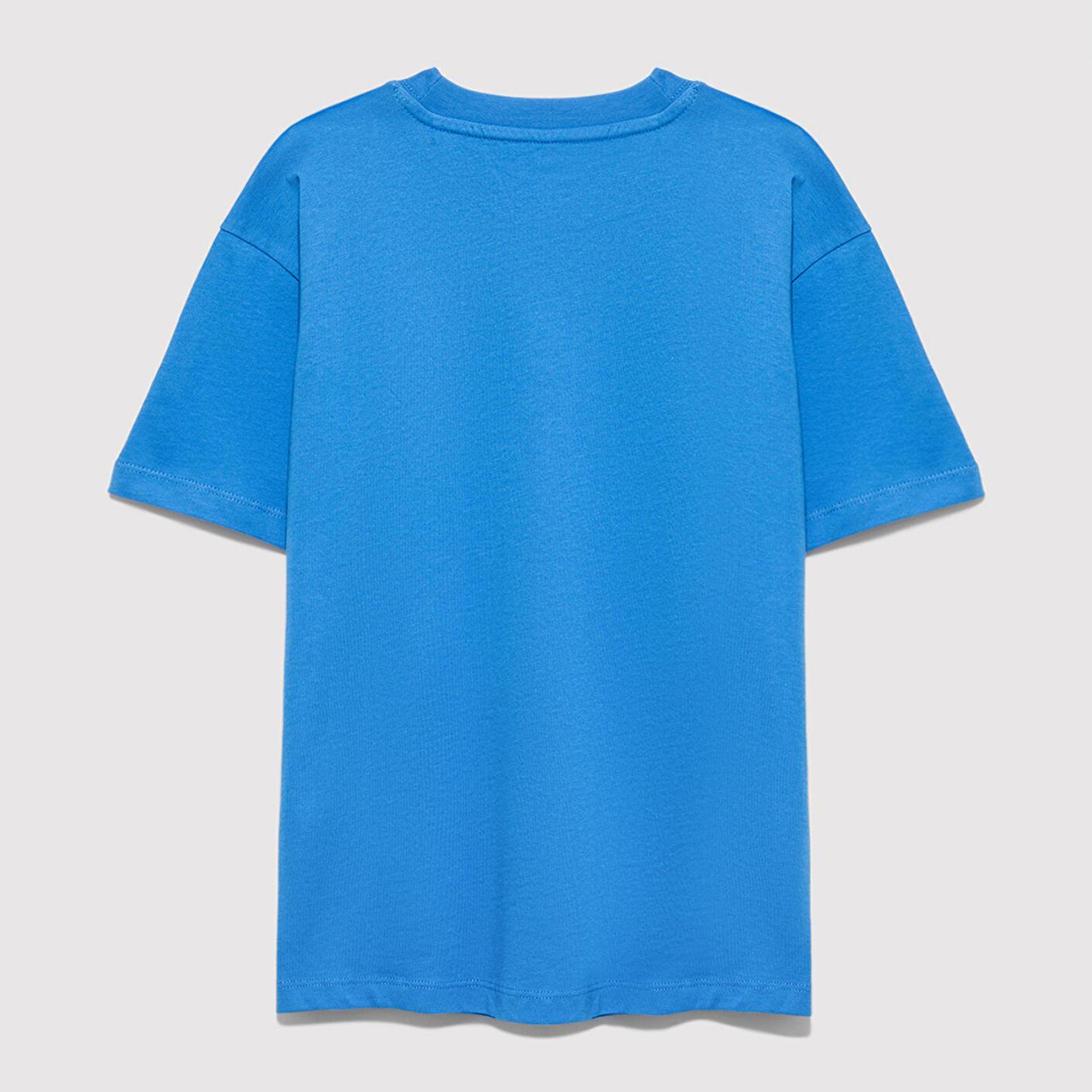 Mavi Mavi Baskılı Mavi Tişört Loose Fit / Bol Rahat Kesim 6610484-70902