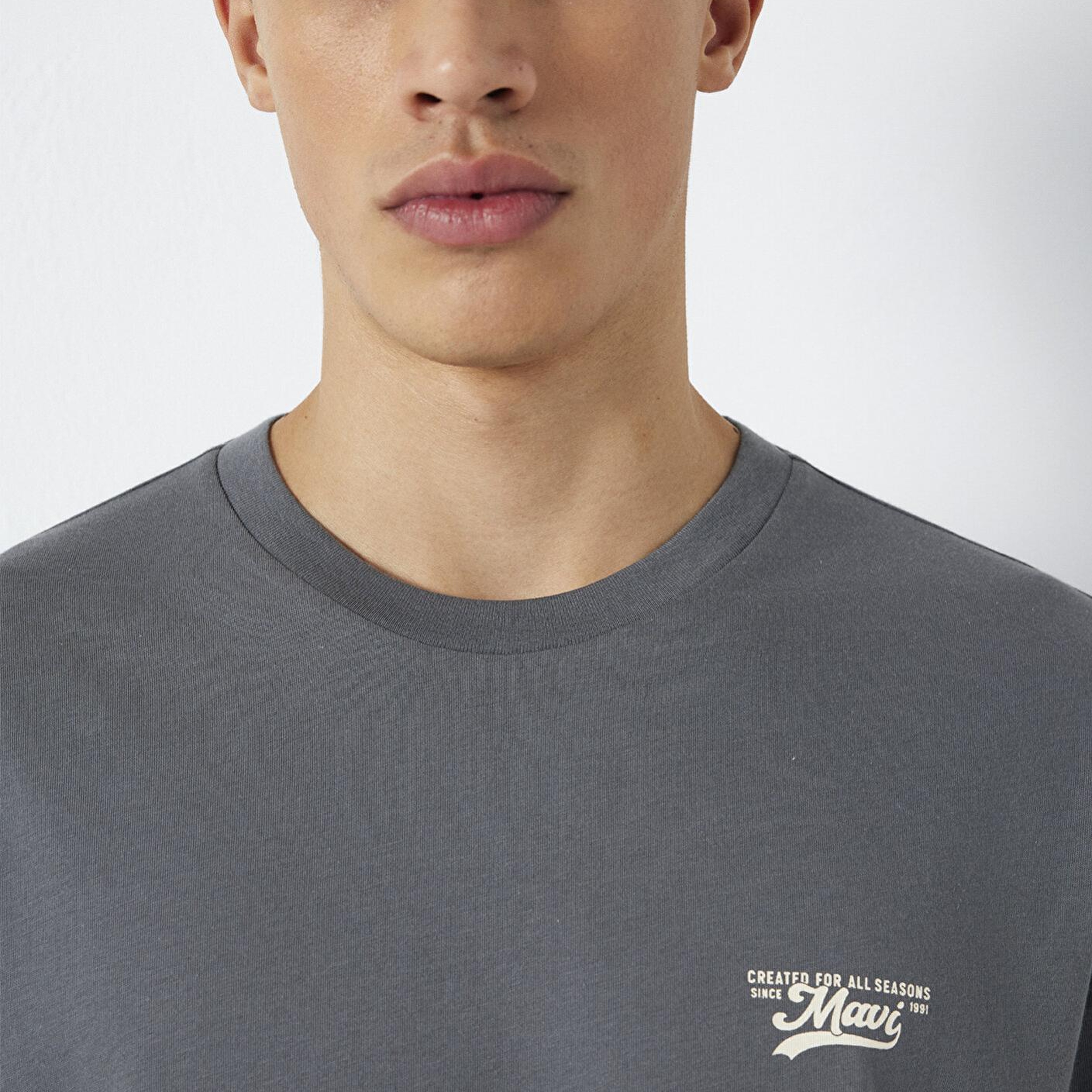 Mavi Mavi Baskılı Gri Tişört Loose Fit / Bol Rahat Kesim 0612840-80776