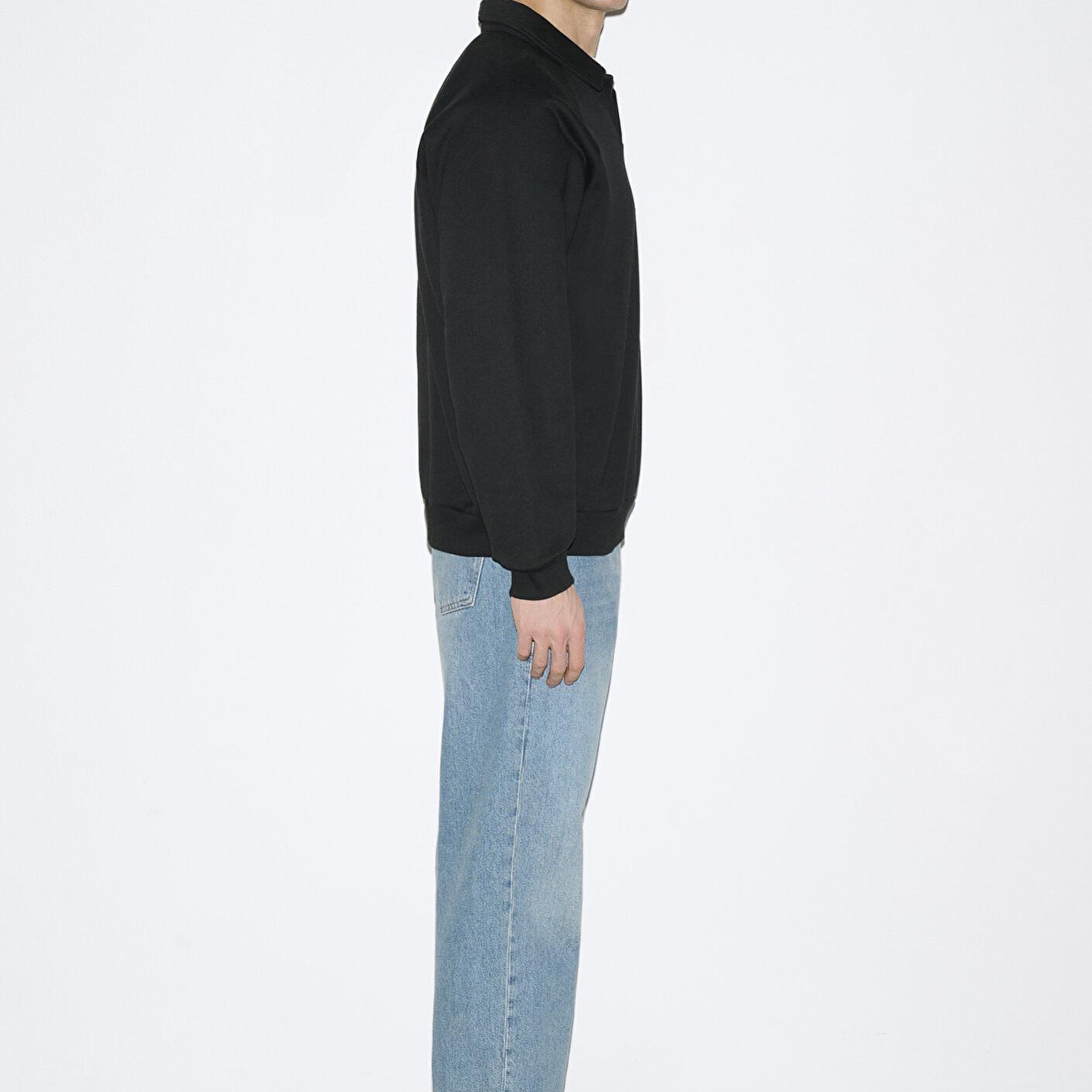 Mavi M Kalp İşlemeli Polo Yaka Siyah  Sweatshirt 0S10578-900