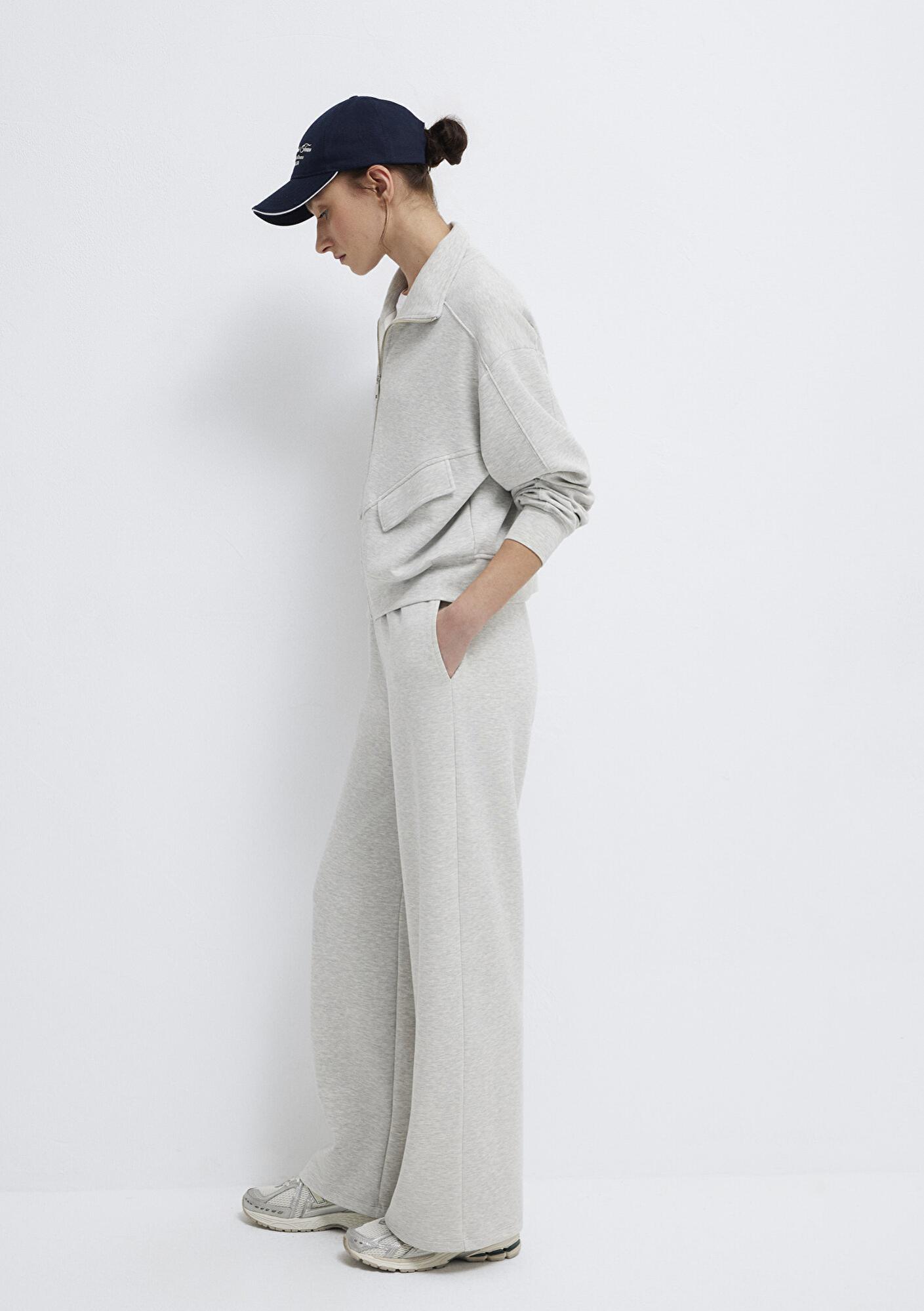 Mavi Geniş Paça Gri Eşofman Altı 1011177-83096