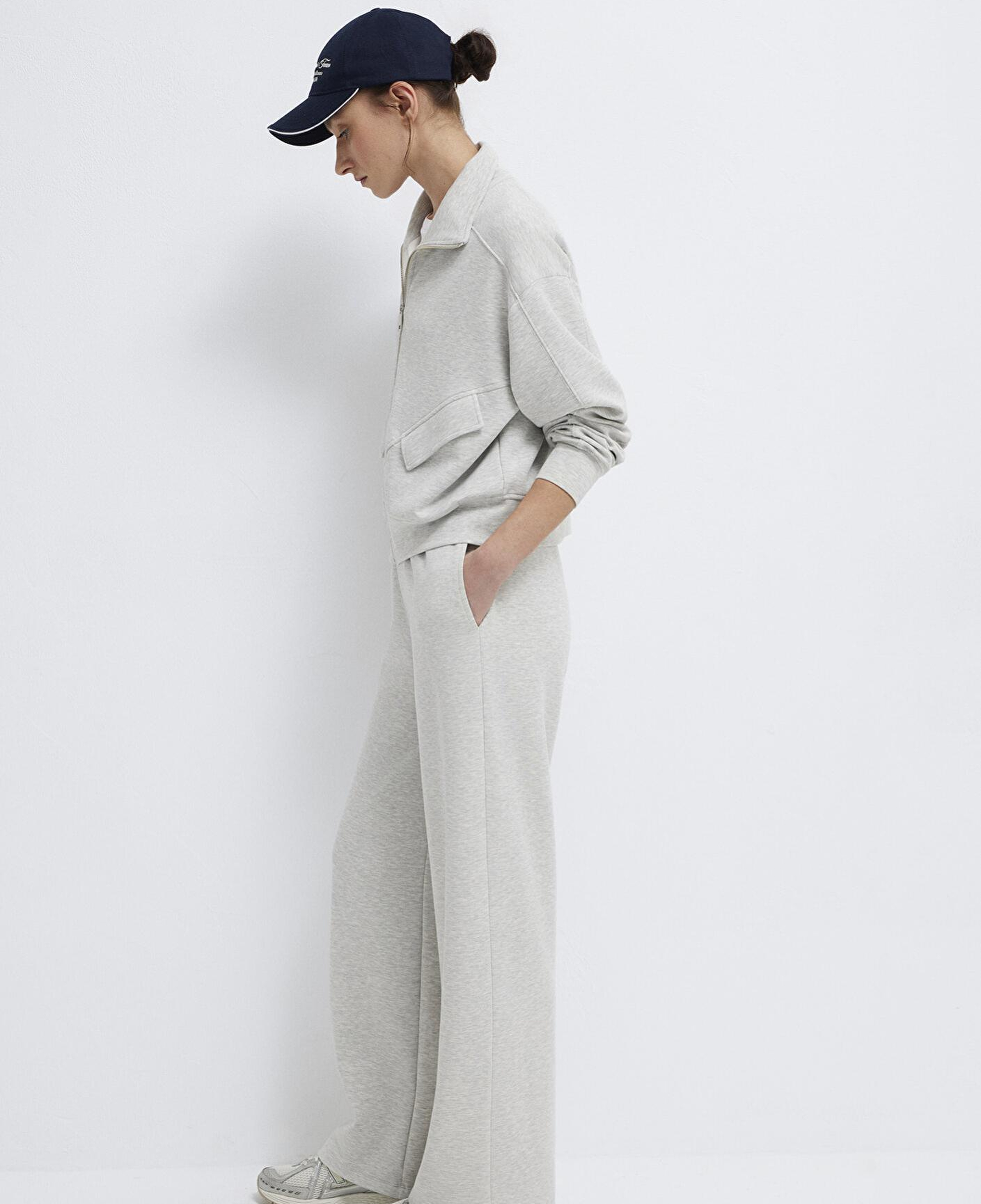 Mavi Geniş Paça Gri Eşofman Altı 1011177-83096