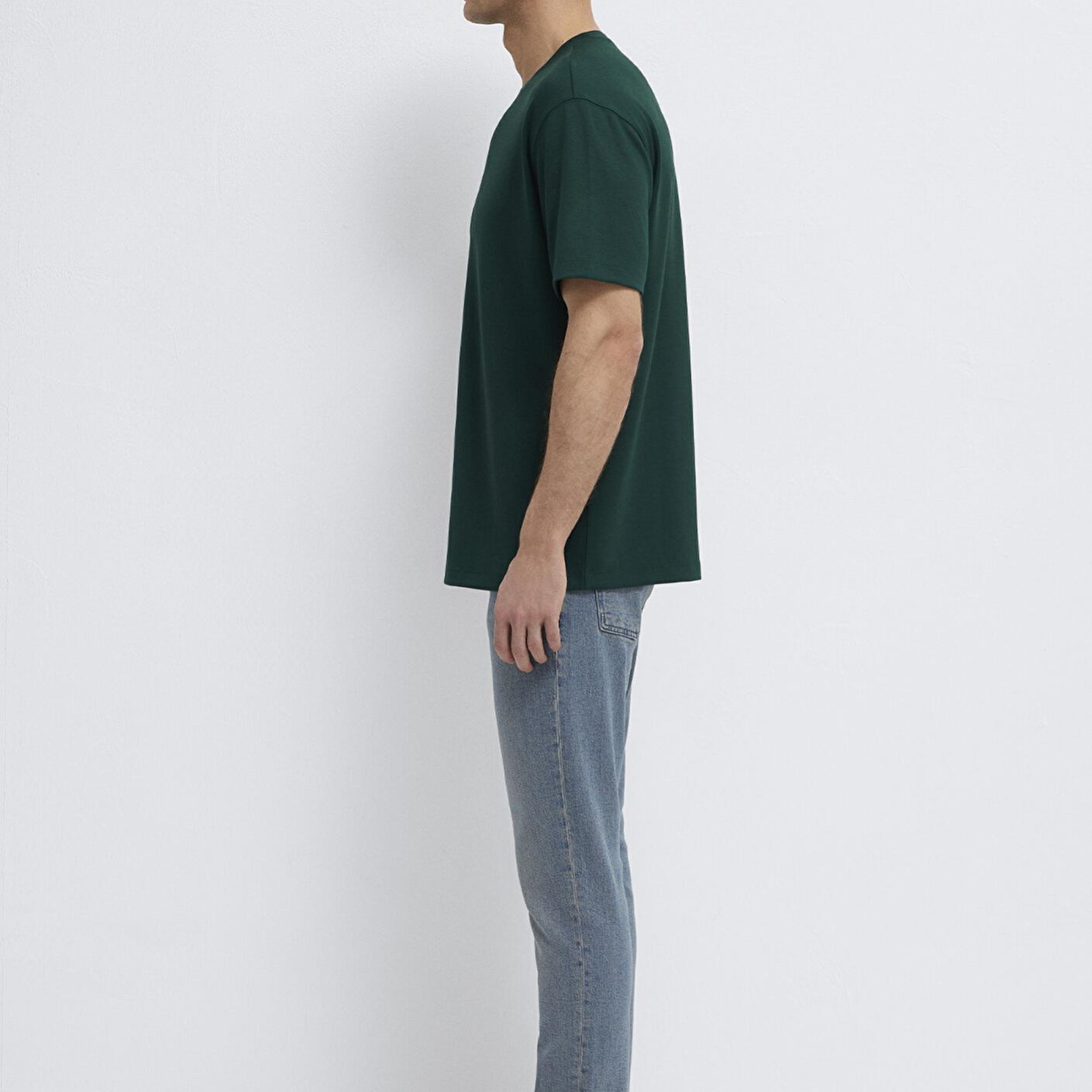 Mavi Yeşil Tişört Loose Fit / Bol Rahat Kesim 0613467-85370