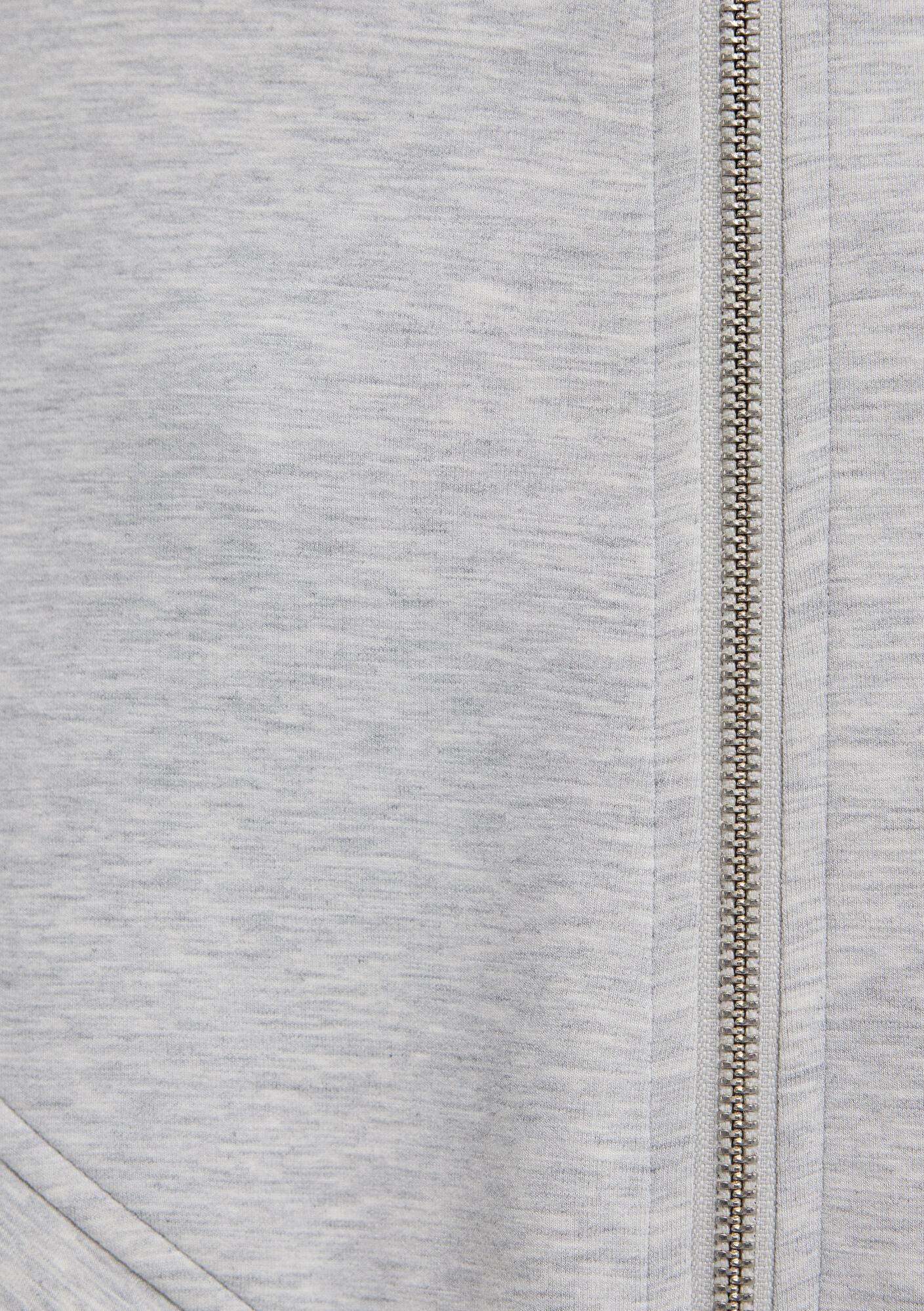 Mavi Dik Yaka Fermuarlı Gri Sweatshirt 1S10506-83096