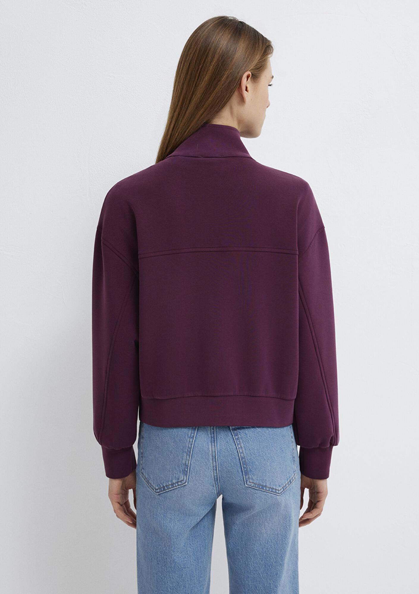 Mavi Fermuarlı Bordo (TENCEL™) Sweatshirt 1S10059-70434