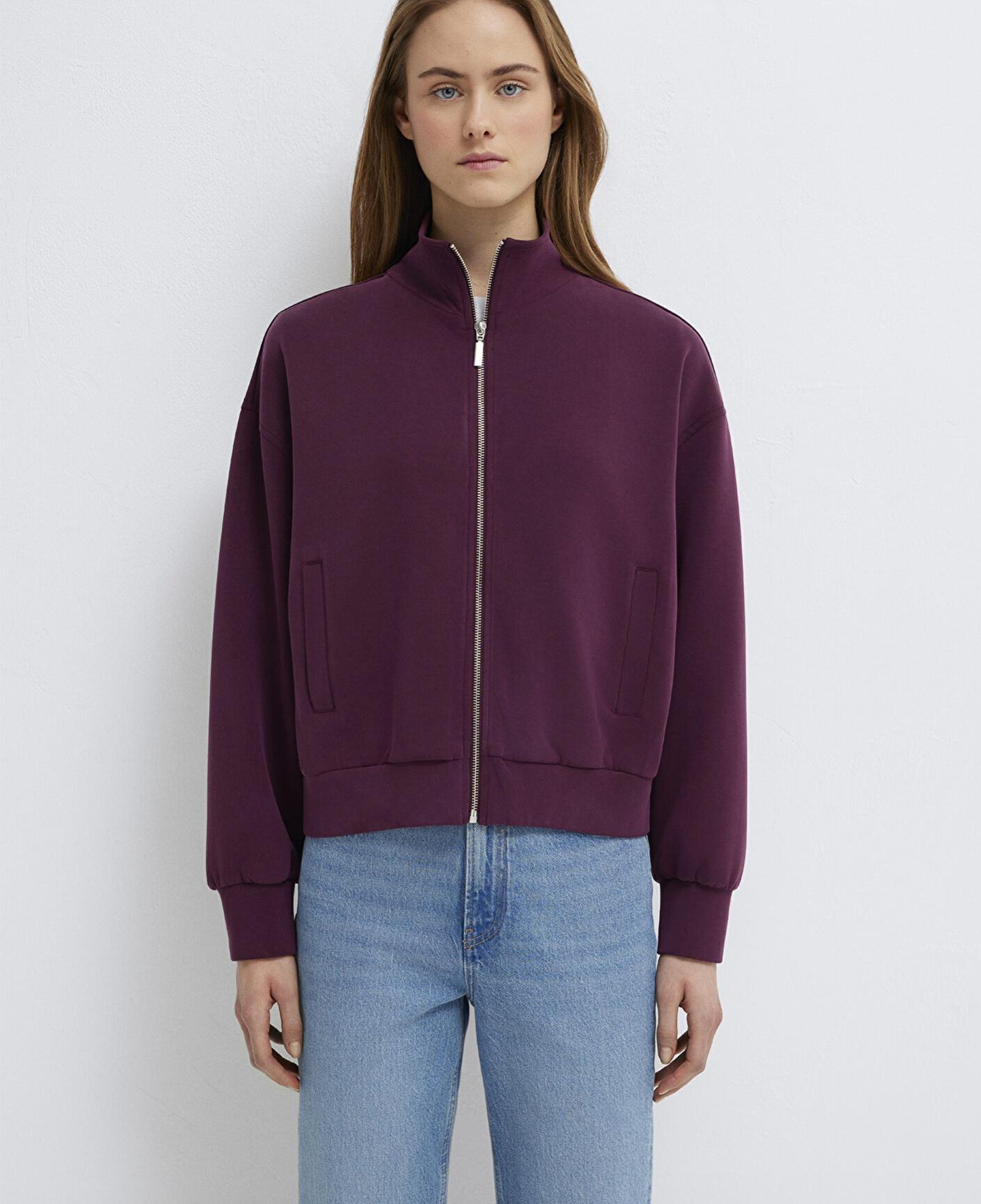 Mavi Fermuarlı Bordo (TENCEL™) Sweatshirt 1S10059-70434