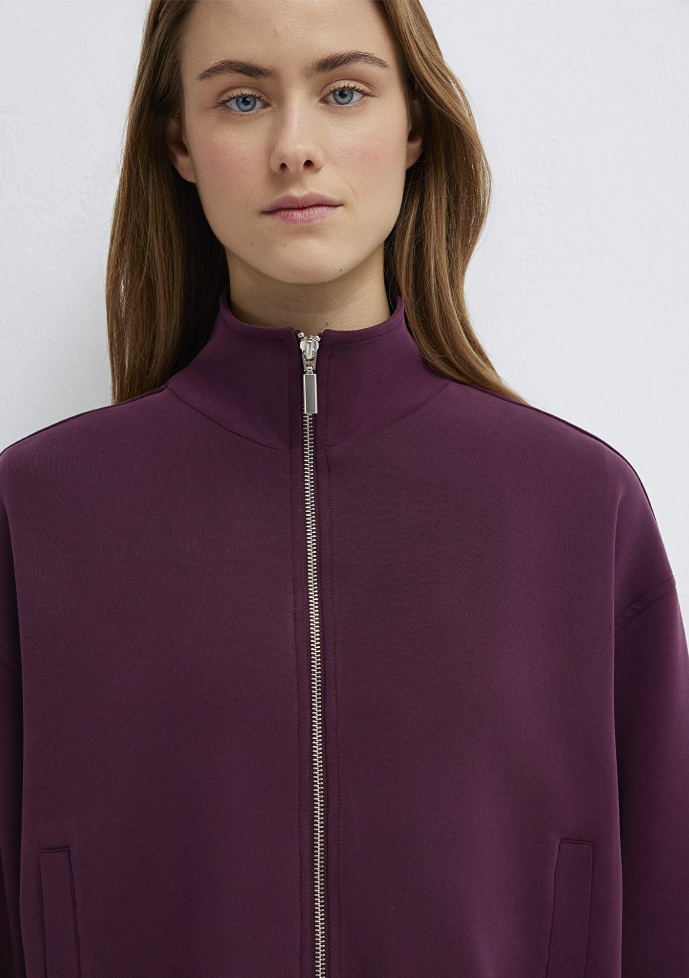 Mavi Fermuarlı Bordo (TENCEL™) Sweatshirt 1S10059-70434